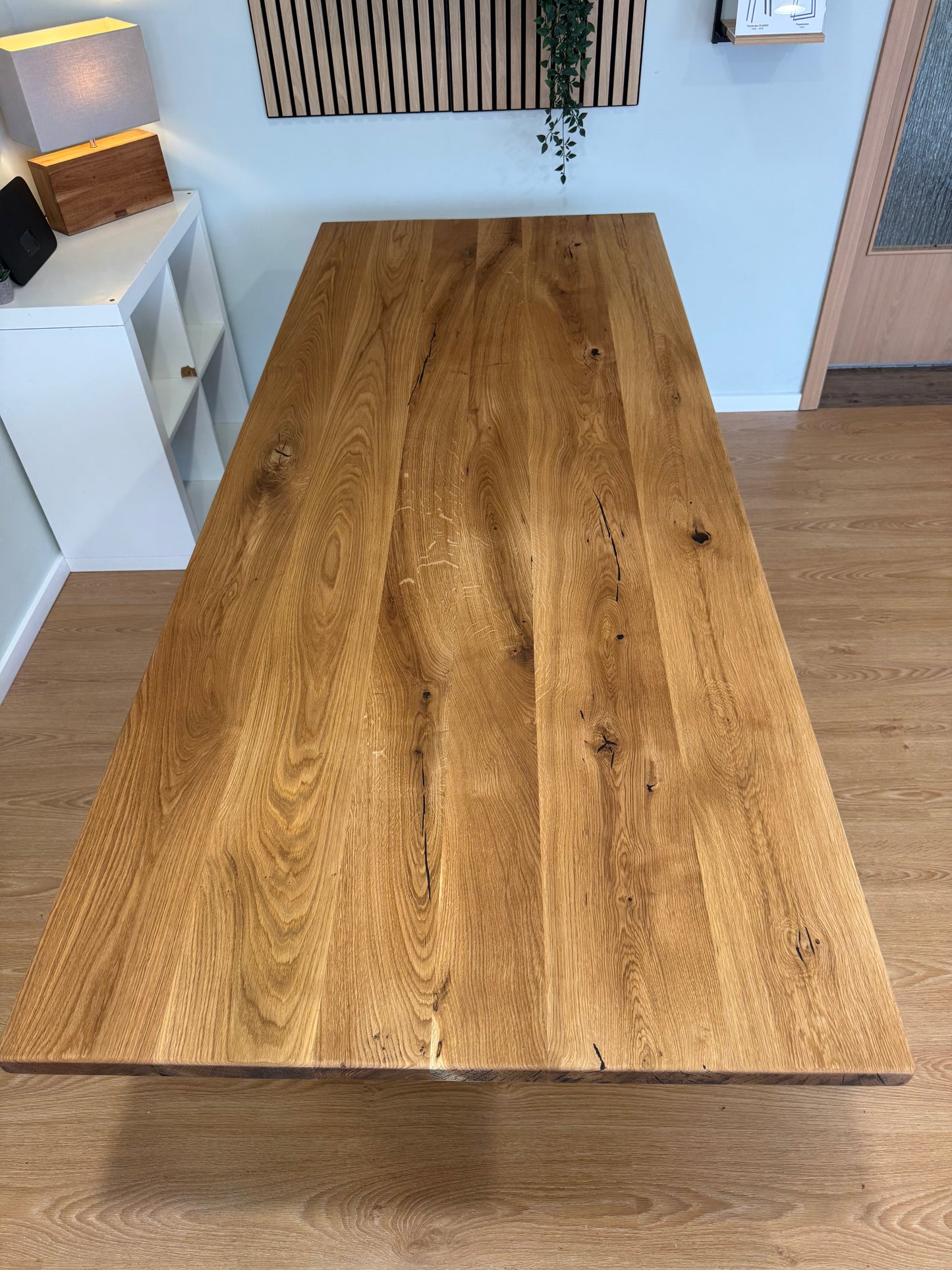 Tischplatte Eiche massiv 220x90cm gerade Kanten