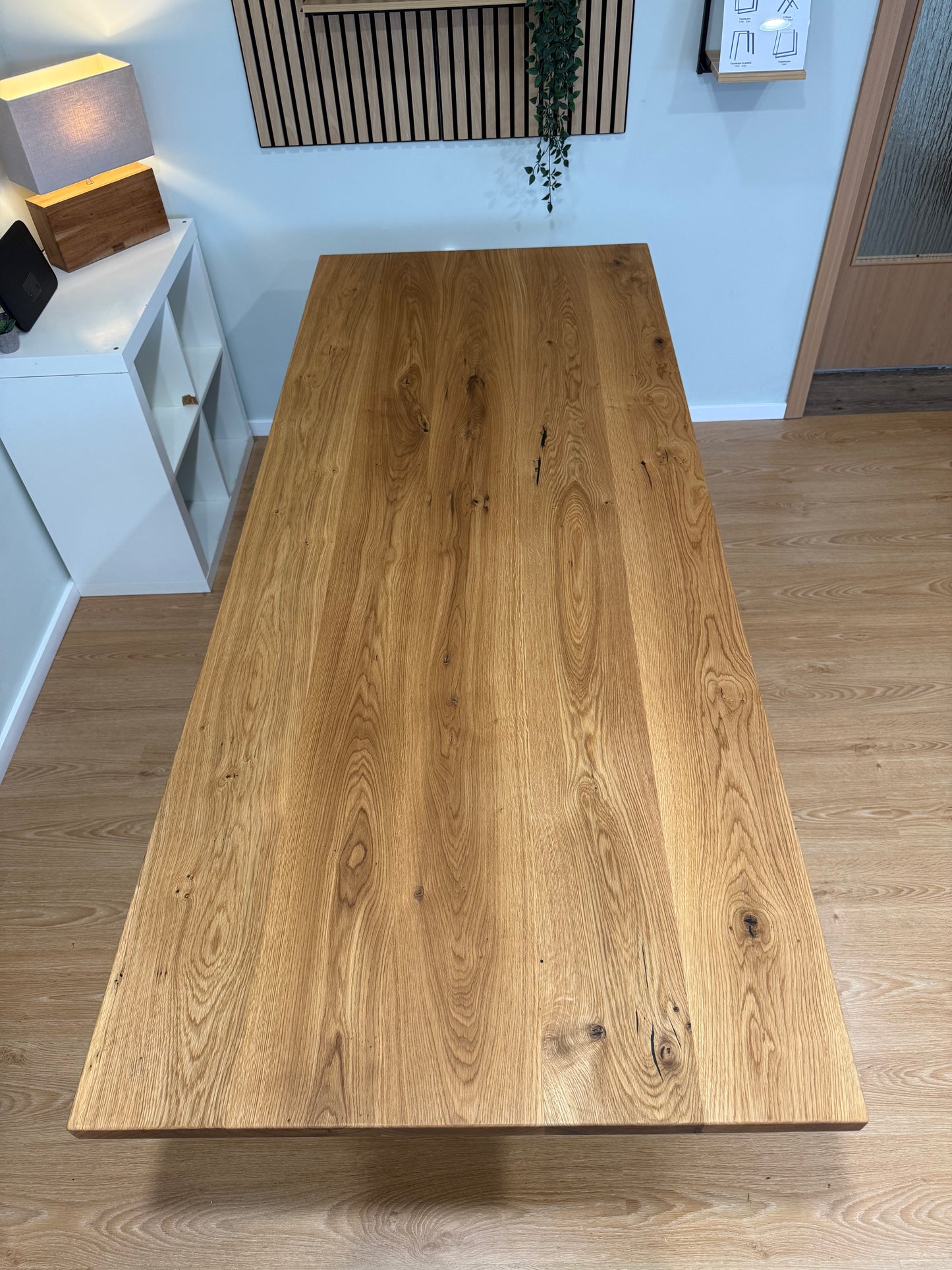 Tischplatte Eiche massiv 220x90cm gerade Kanten