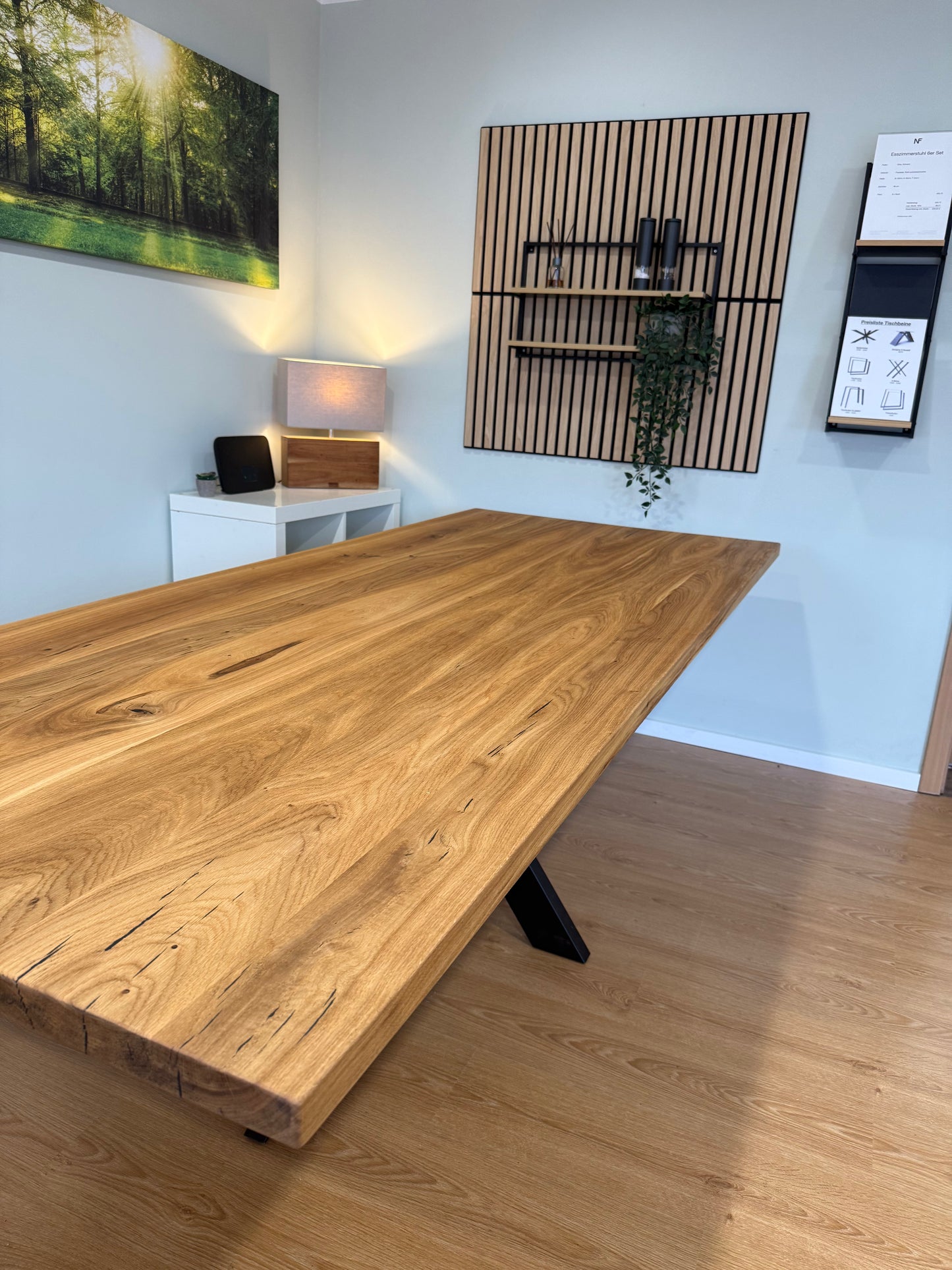 Tischplatte Eiche massiv 240x100cm gerade kanten