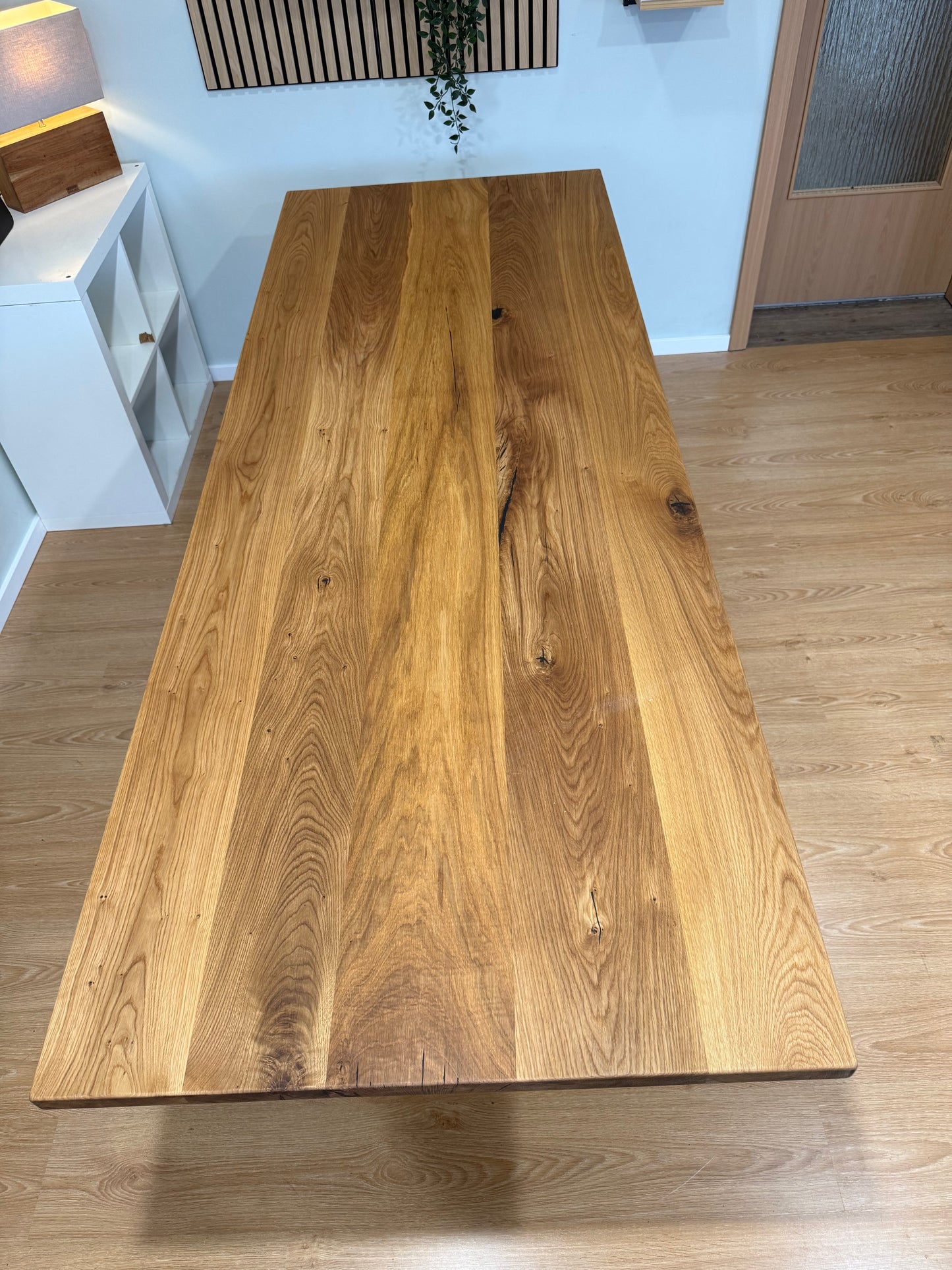 Tischplatte Eiche massiv 240x90cm gerade Kanten