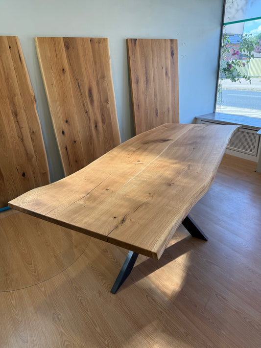 Tischplatte Eiche massiv Naturbaumkanten 240 x 95cm