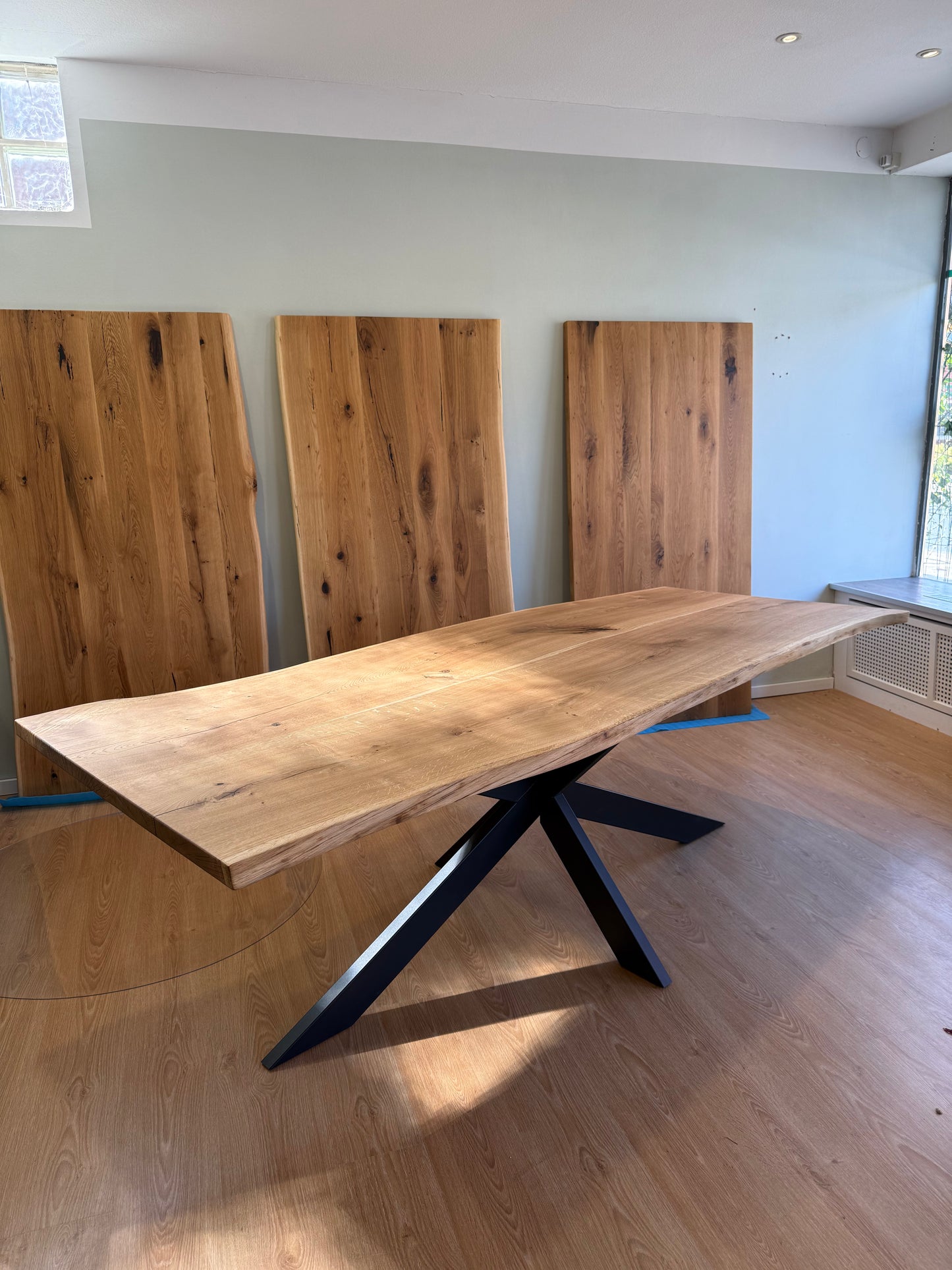 Tischplatte Eiche massiv Naturbaumkanten 240 x 95cm