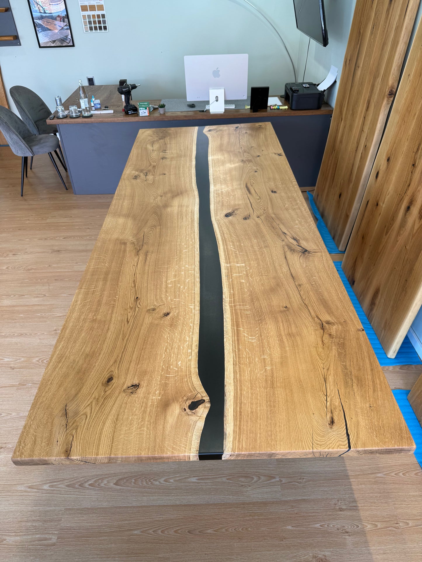 Eichentisch Epoxidharz Rivertable 290 x 110cm