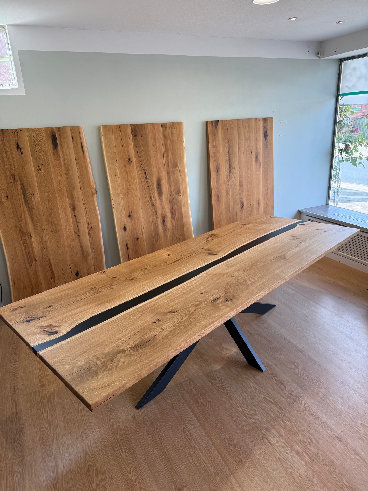 Eichentisch Epoxidharz Rivertable 290 x 110cm