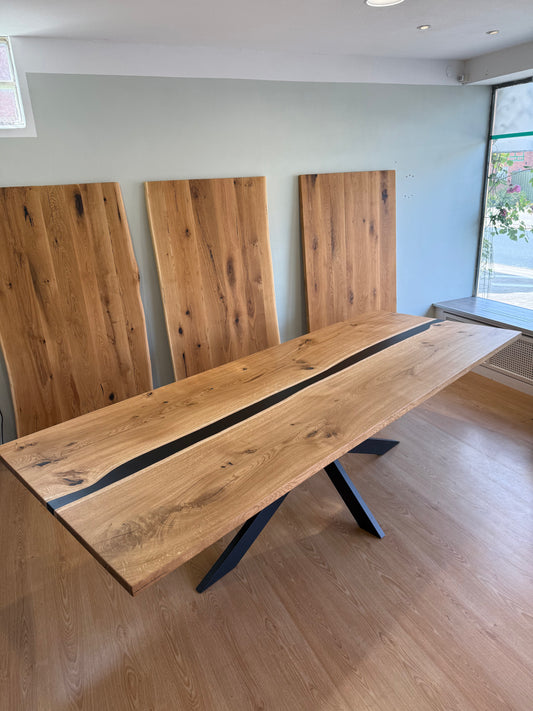 Eichentisch Epoxidharz Rivertable 290 x 110cm