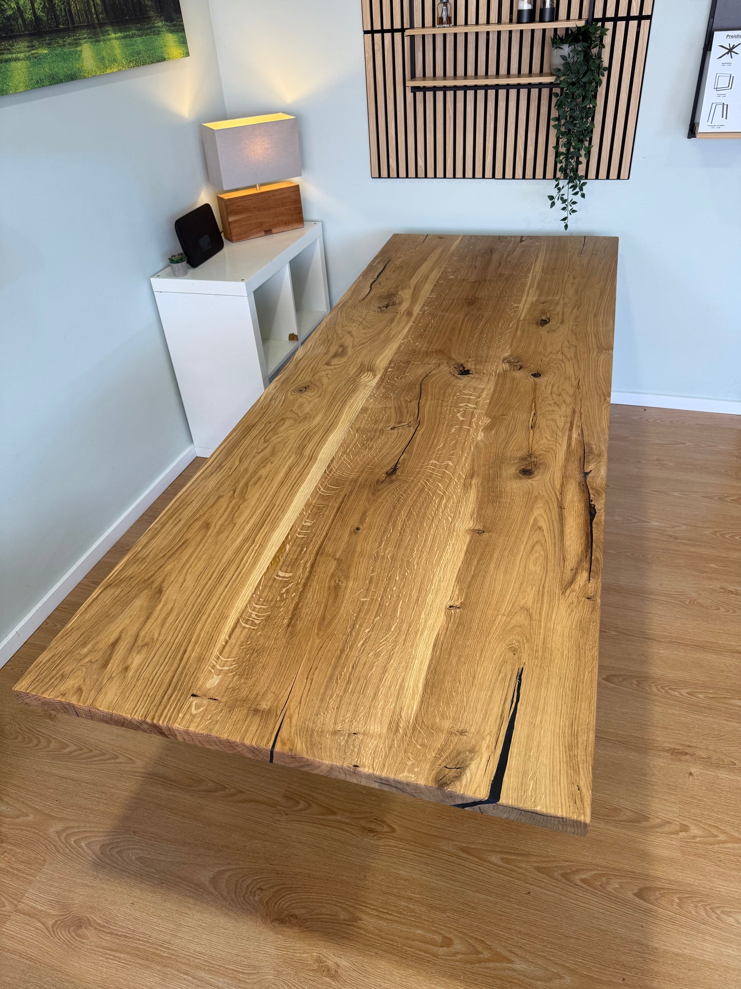 Tischplatte Eiche massiv 240x90cm gerade Kanten