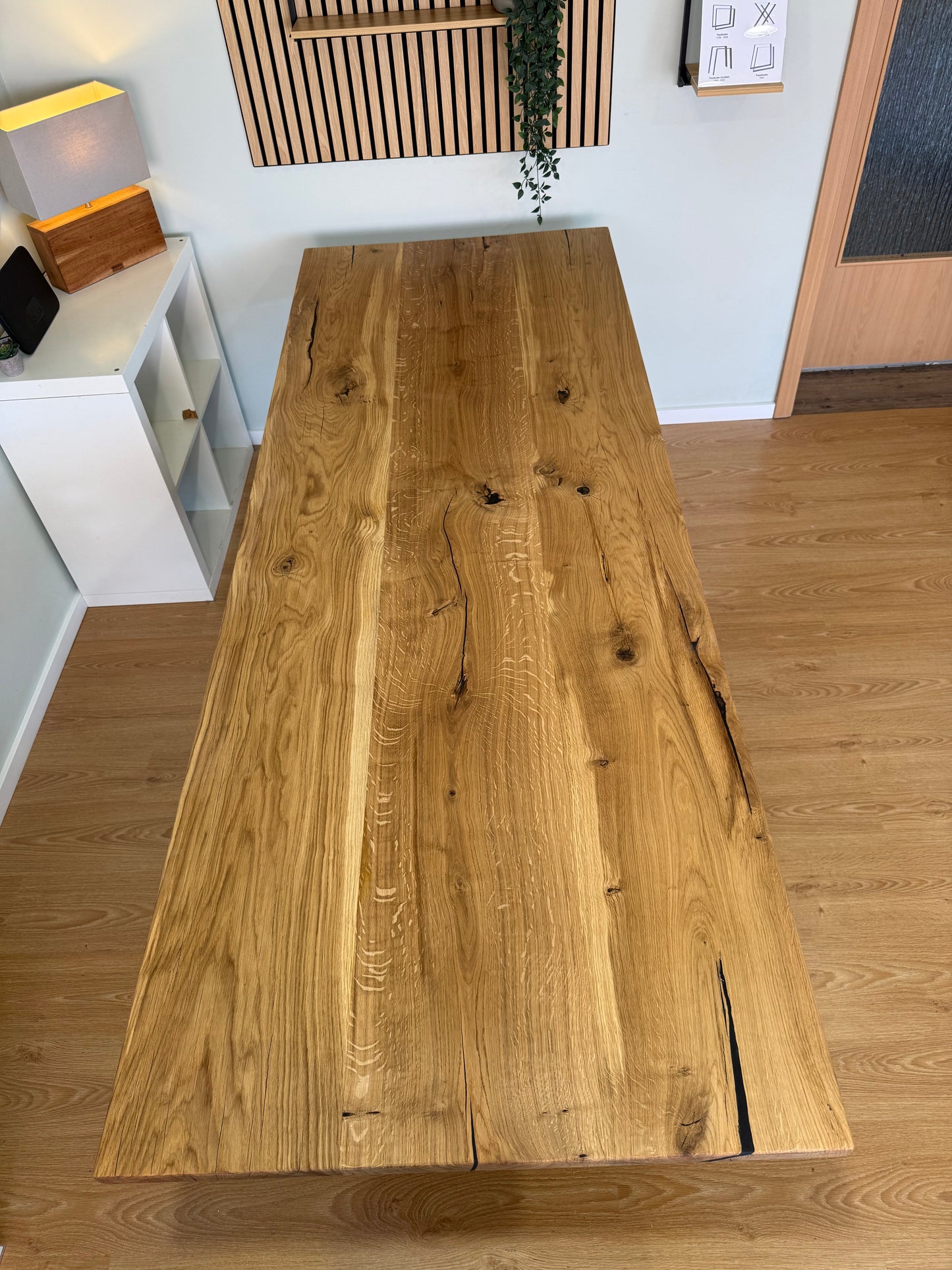Tischplatte Eiche massiv 240x90cm gerade Kanten