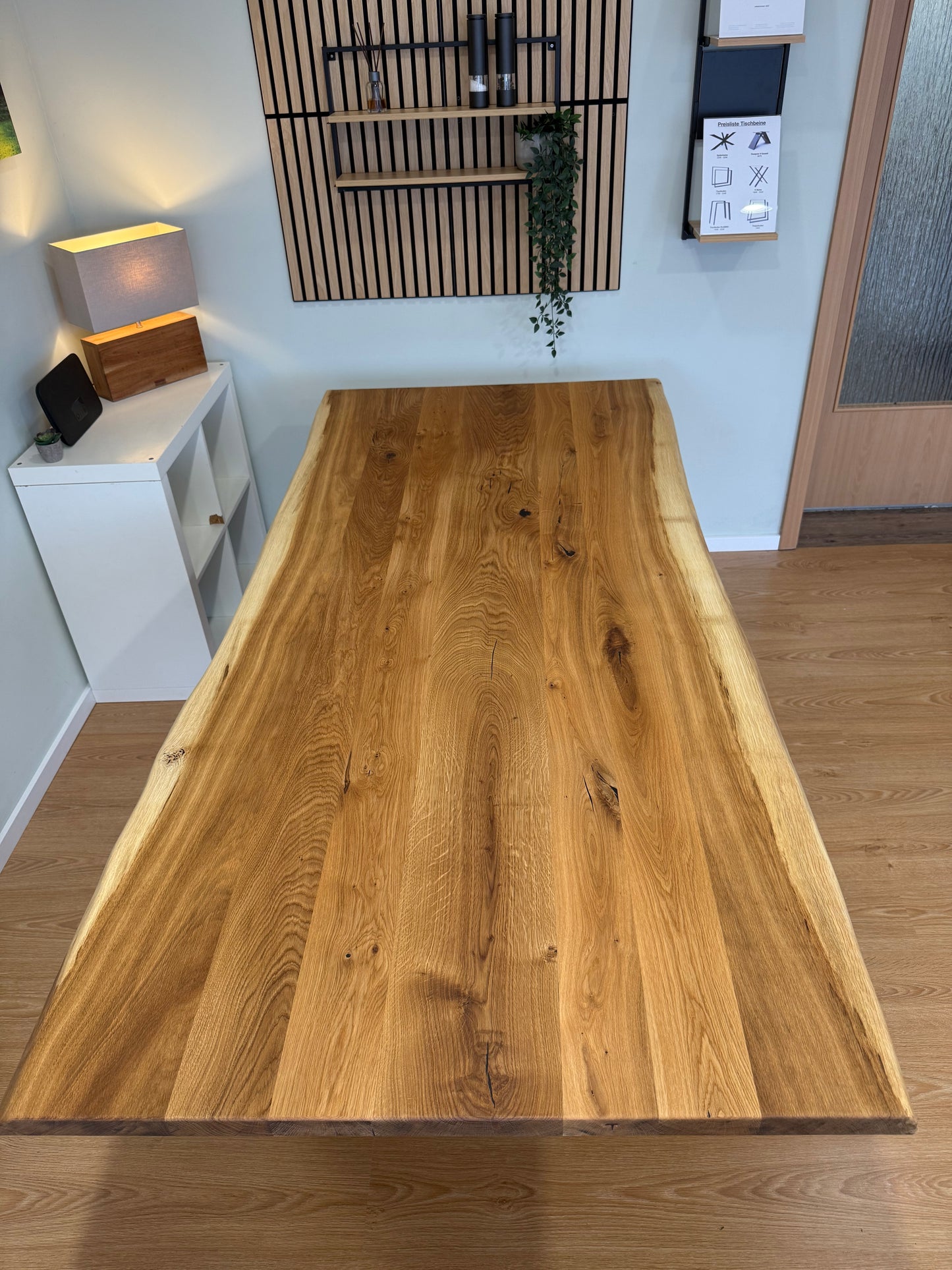 Tischplatte Eiche massiv 220x100cm Naturbaumkanten