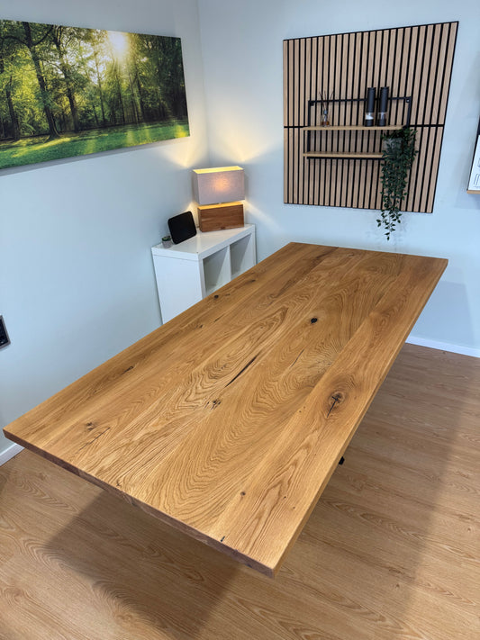 Tischplatte Eiche massiv 220x100cm gerade Kanten