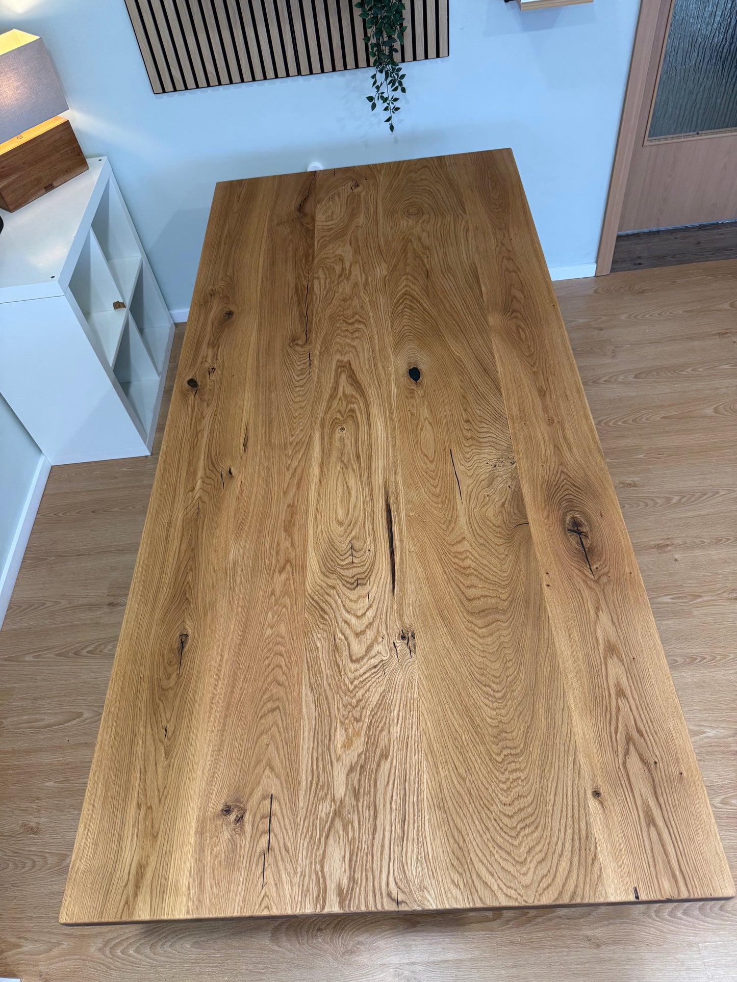 Tischplatte Eiche massiv 220x100cm gerade Kanten