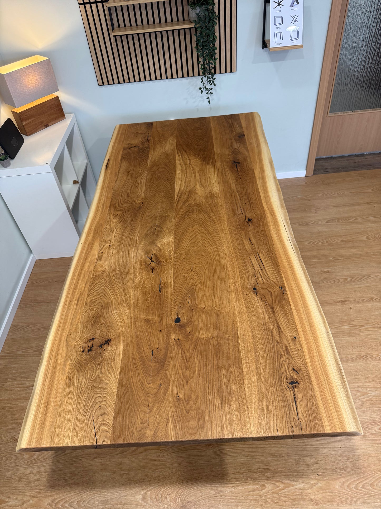 Tischplatte Eiche massiv 220x100cm Naturbaumkanten