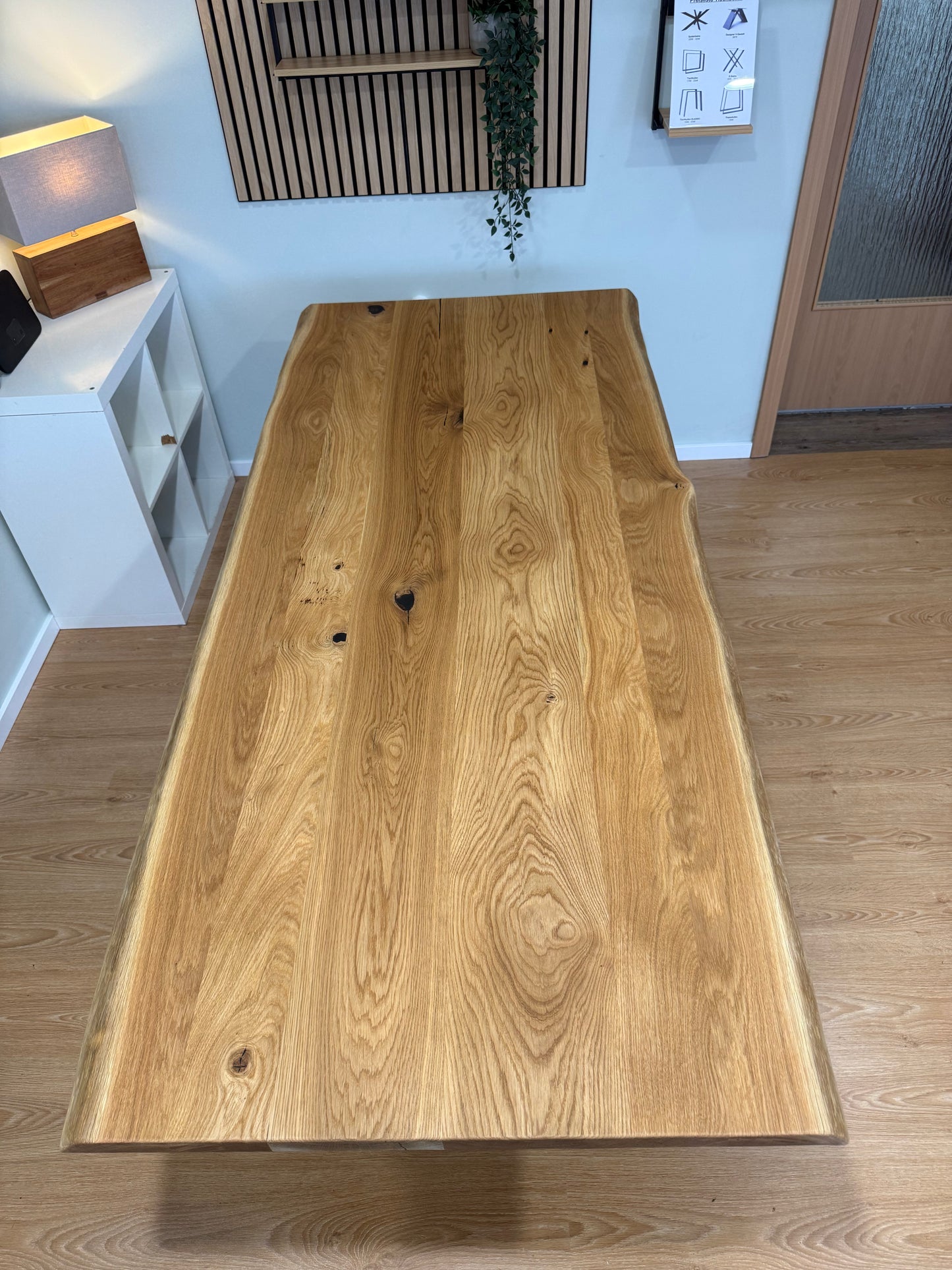 Tischplatte Eiche massiv 220x90cm Naturbaumkanten