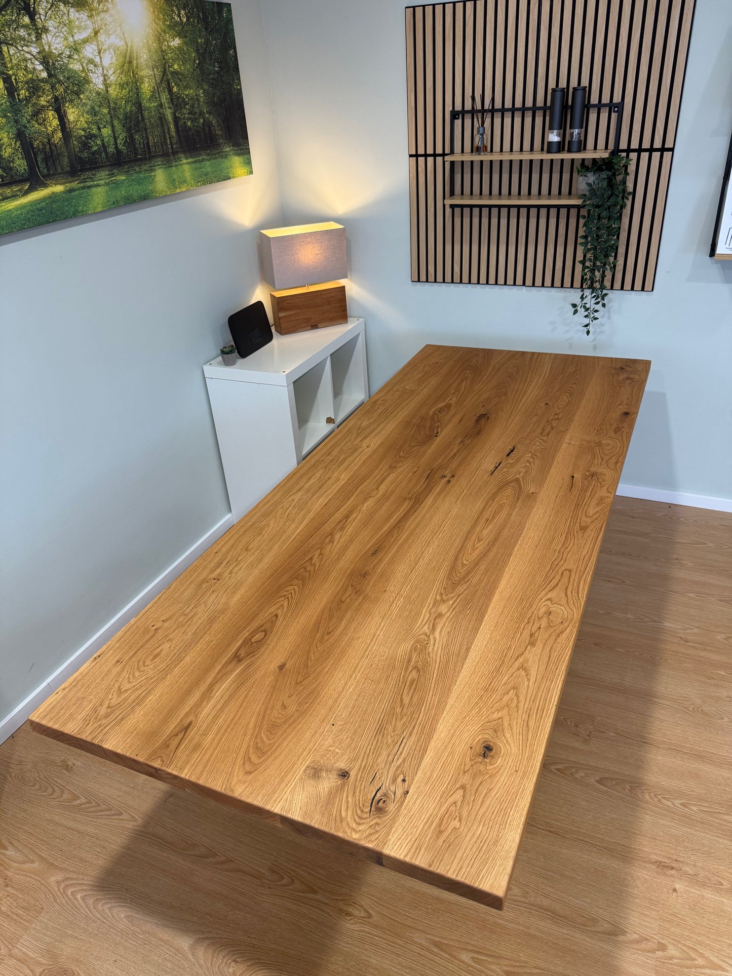 Tischplatte Eiche massiv 220x90cm gerade Kanten