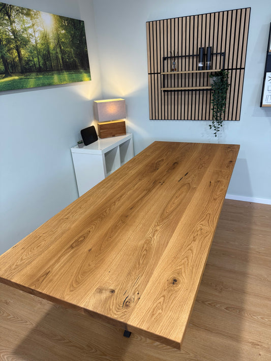 Tischplatte Eiche massiv 220x90cm gerade Kanten