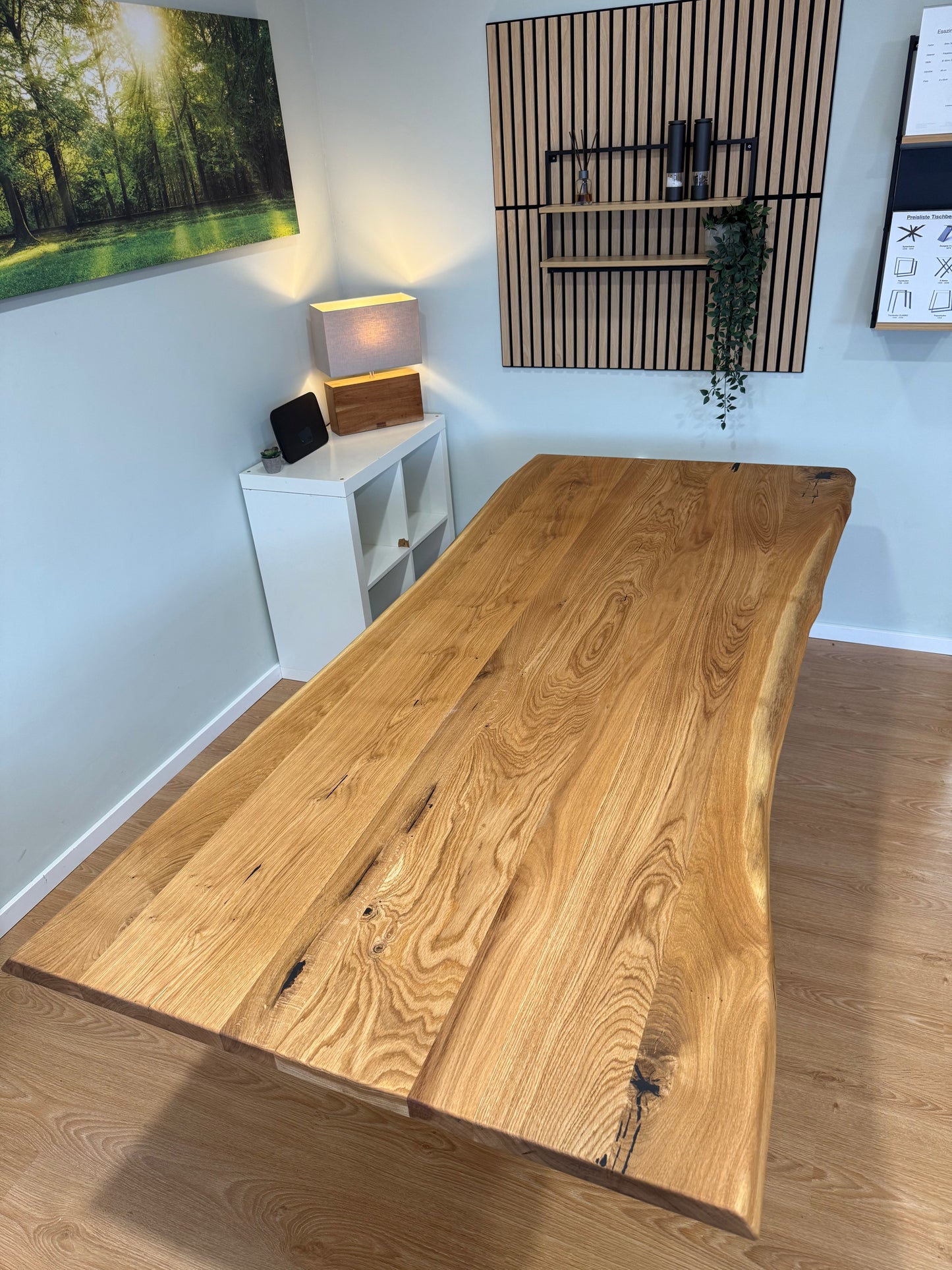 Tischplatte Eiche massiv 220x90cm Naturbaumkanten