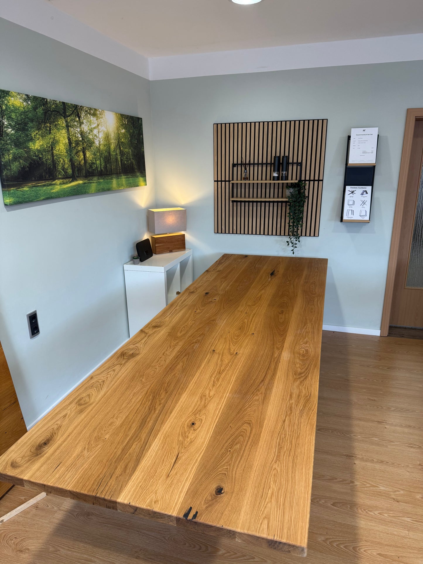 Tischplatte Eiche massiv 300x100cm gerade Kanten