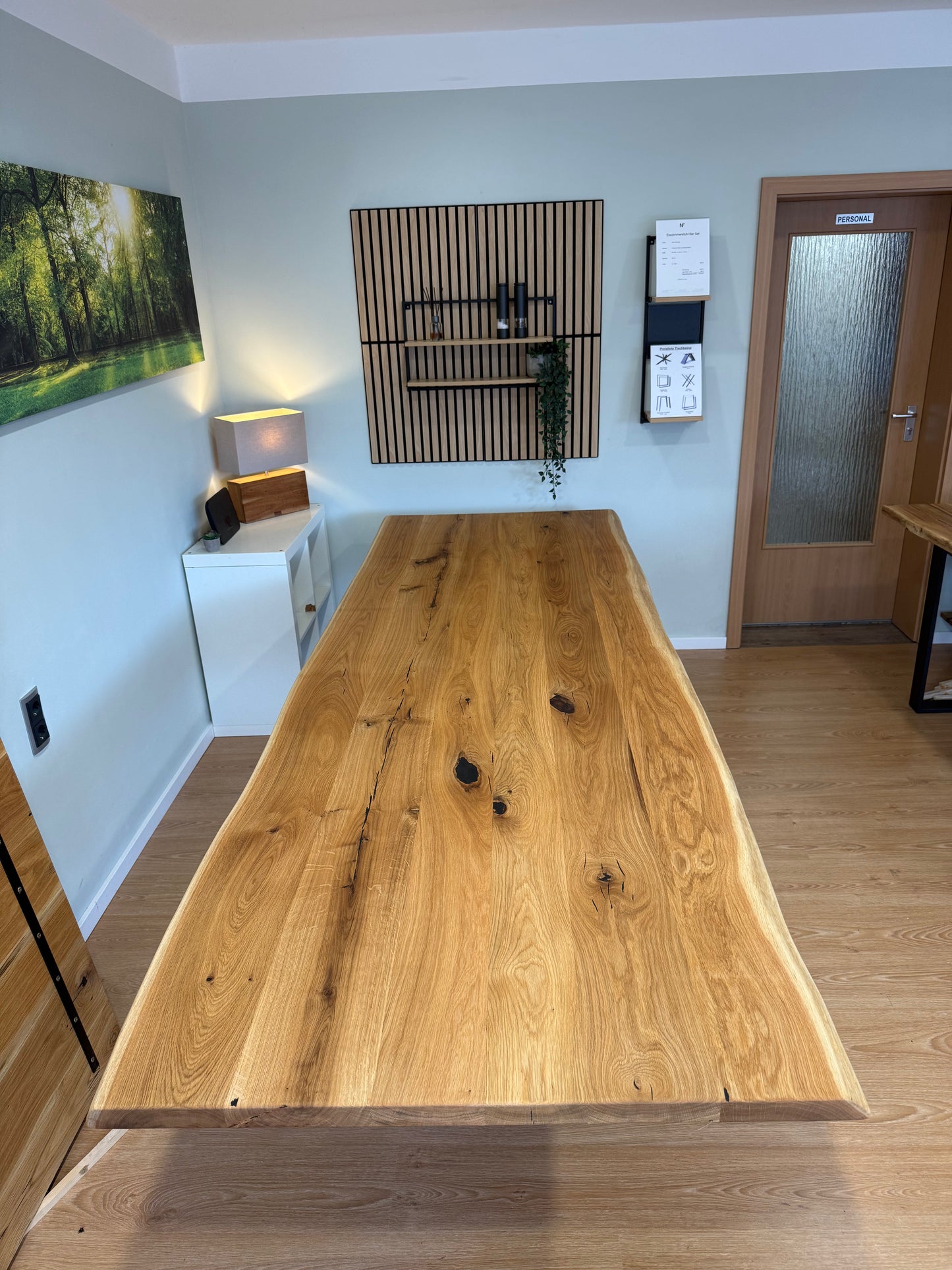 Tischplatte Eiche massiv 300x100cm Naturbaumkanten