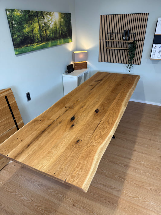 Tischplatte Eiche massiv 300x100cm Naturbaumkanten