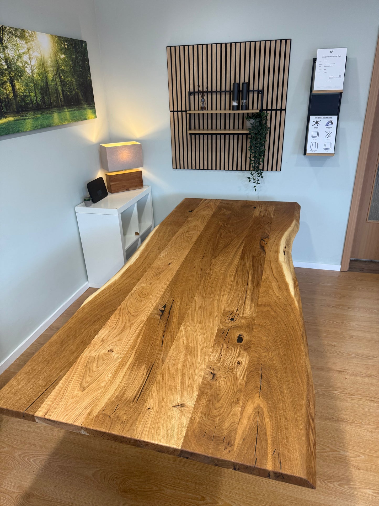 Tischplatte Eiche massiv 240x100cm Naturbaumkanten