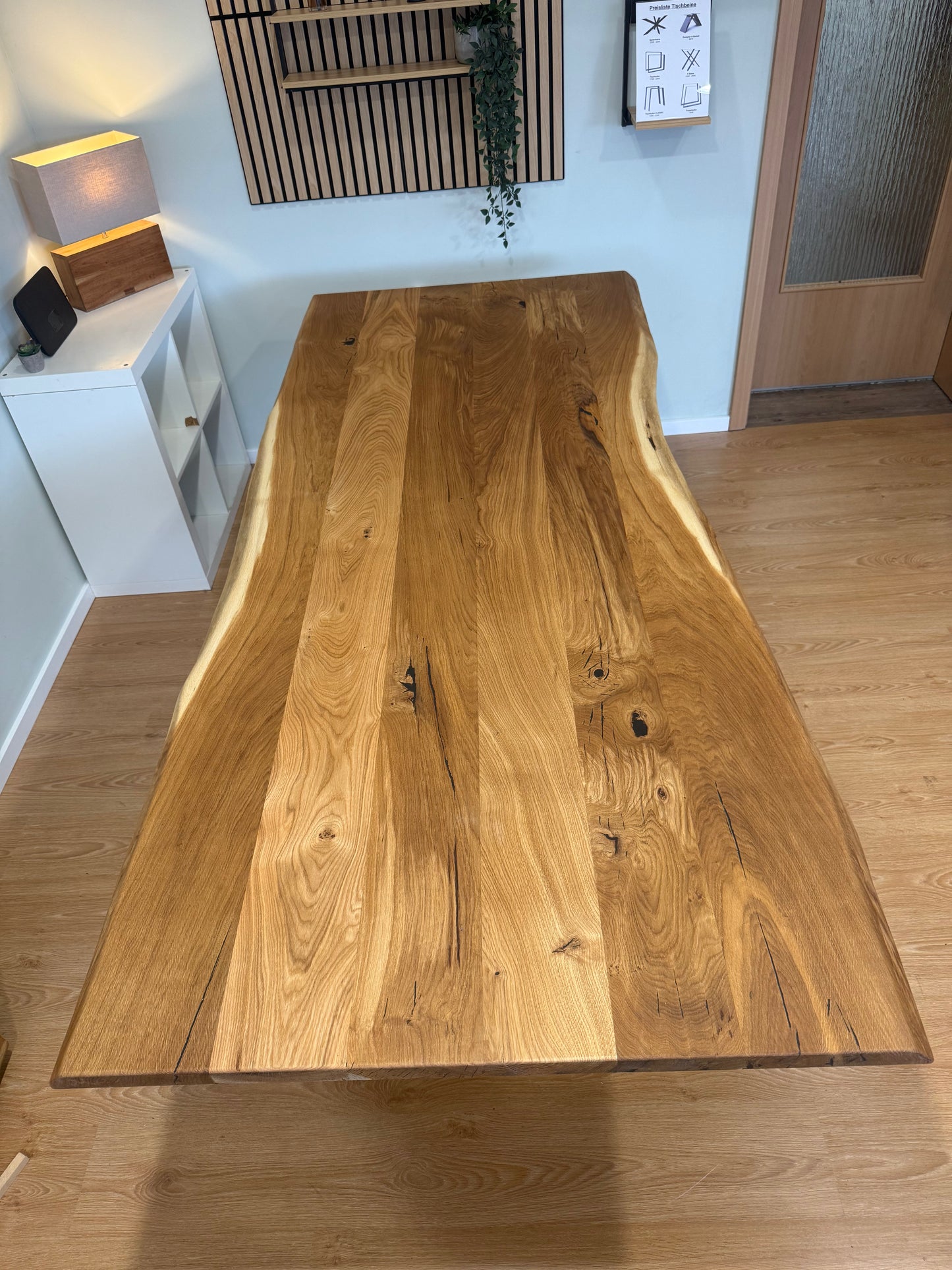 Tischplatte Eiche massiv 240x100cm Naturbaumkanten