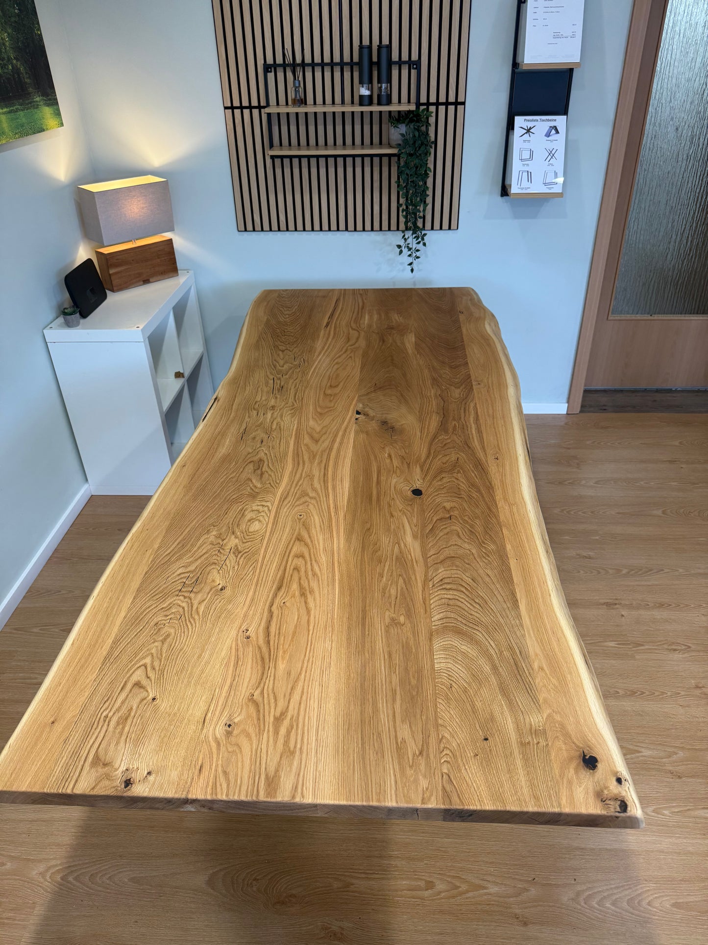 Tischplatte Eiche massiv 240x100cm Naturbaumkanten