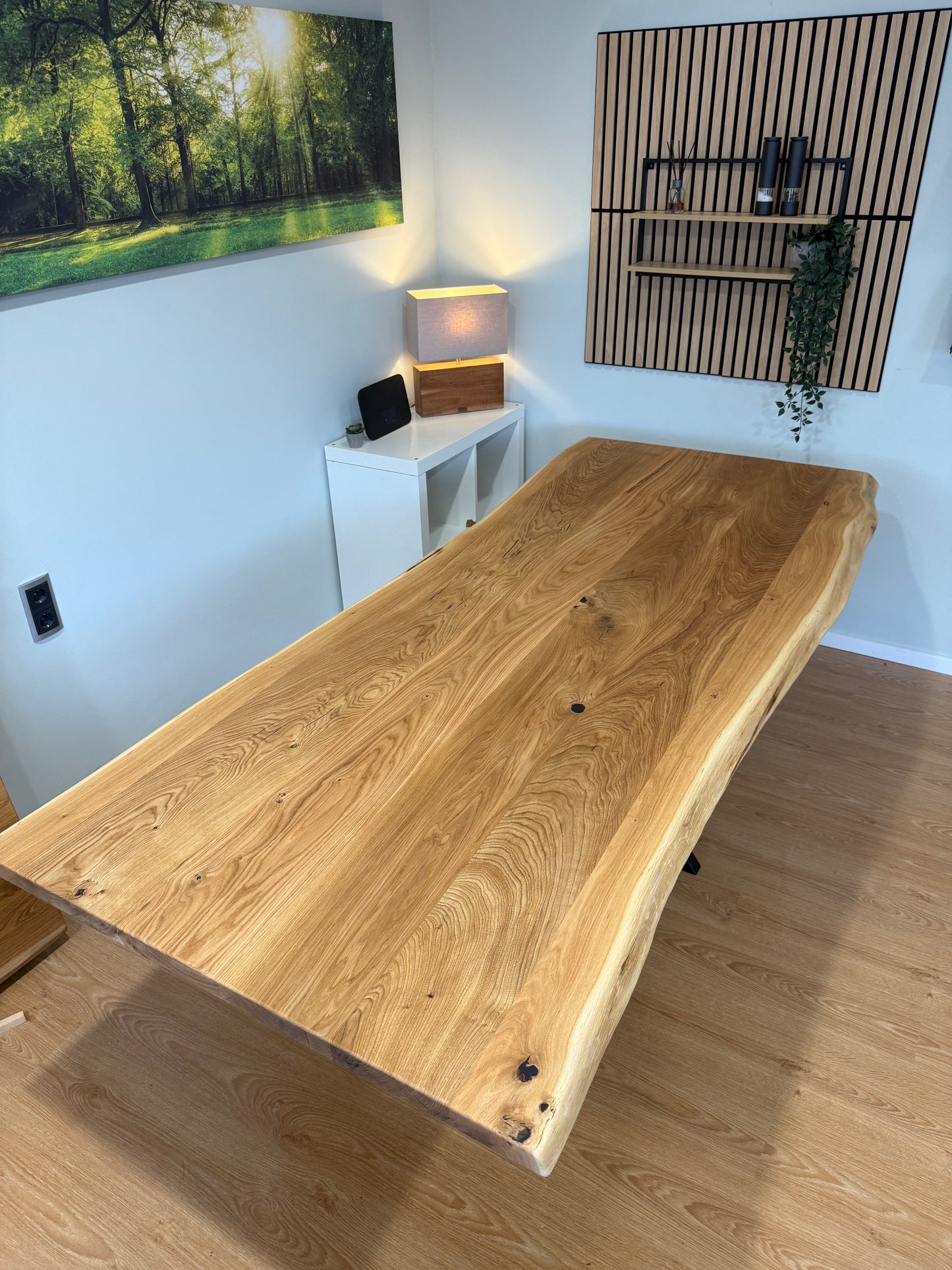 Tischplatte Eiche massiv 240x100cm Naturbaumkanten