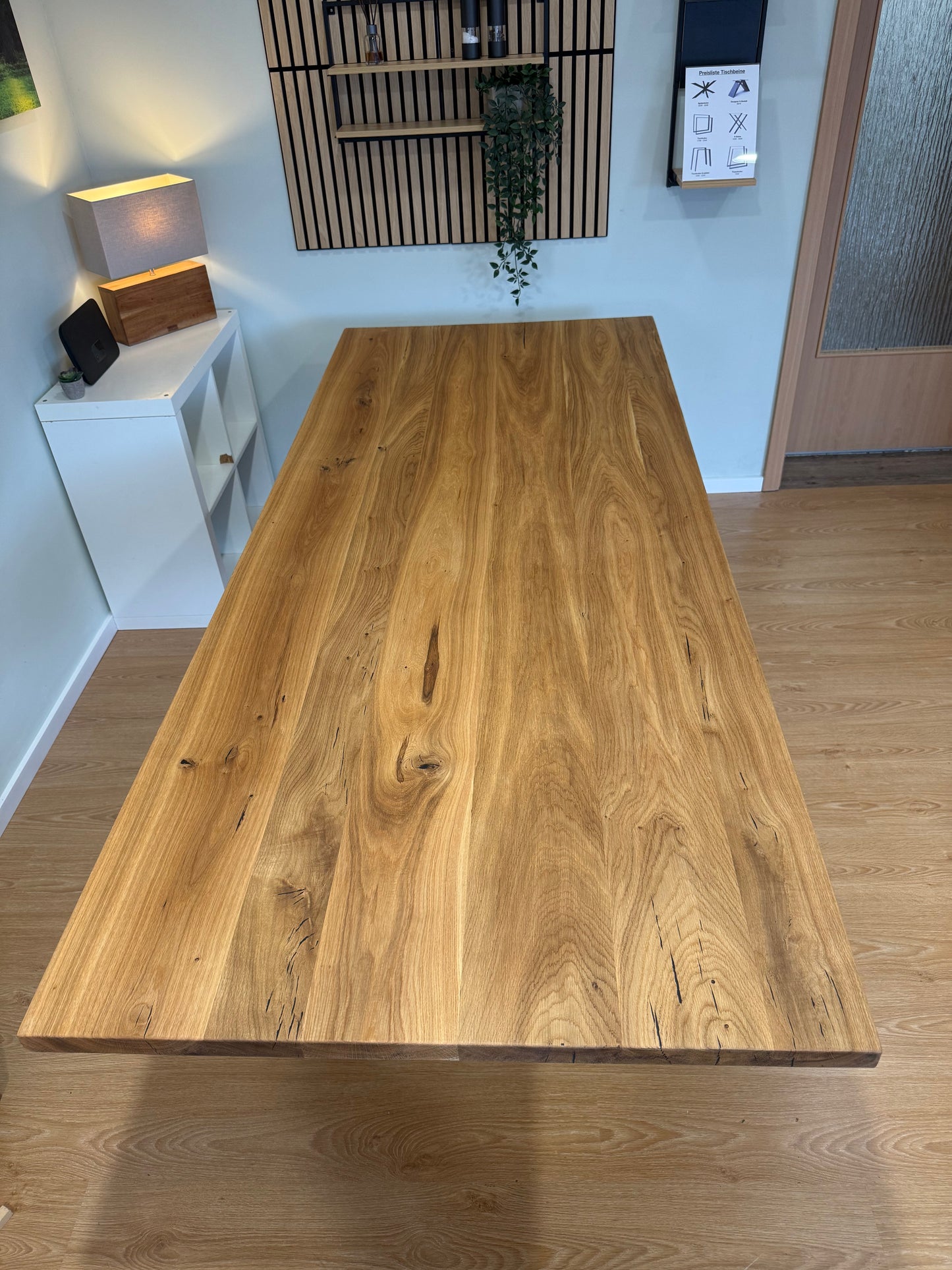 Tischplatte Eiche massiv 240x100cm gerade kanten