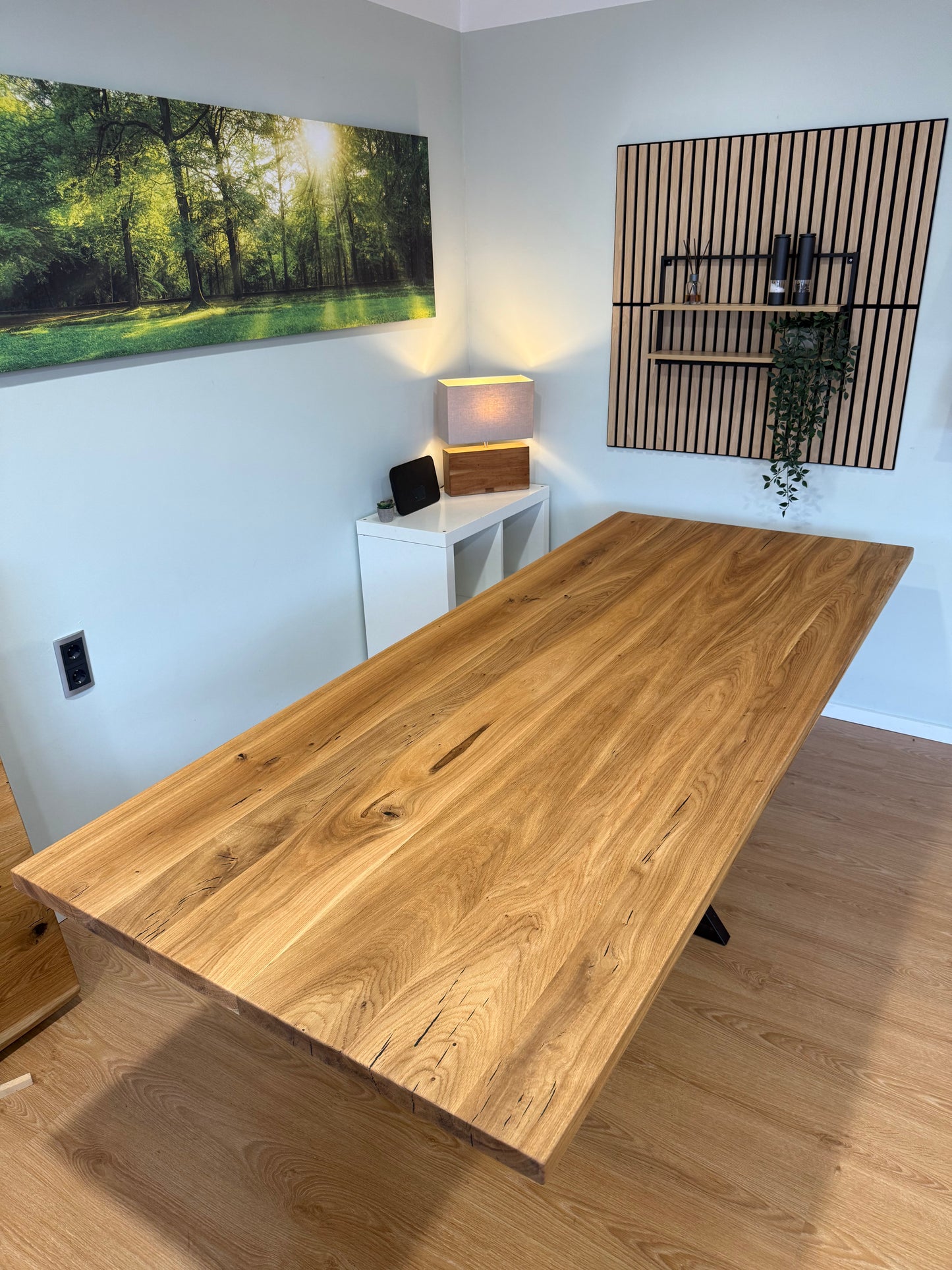 Tischplatte Eiche massiv 240x100cm gerade kanten