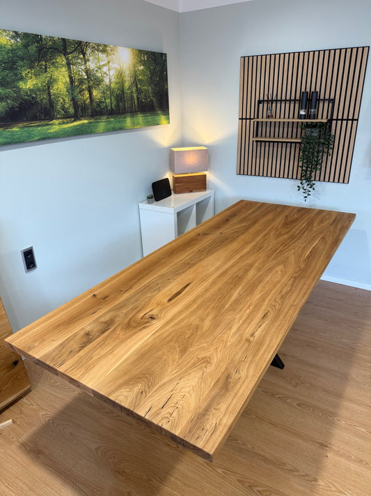 Tischplatte Eiche massiv 240x100cm gerade kanten