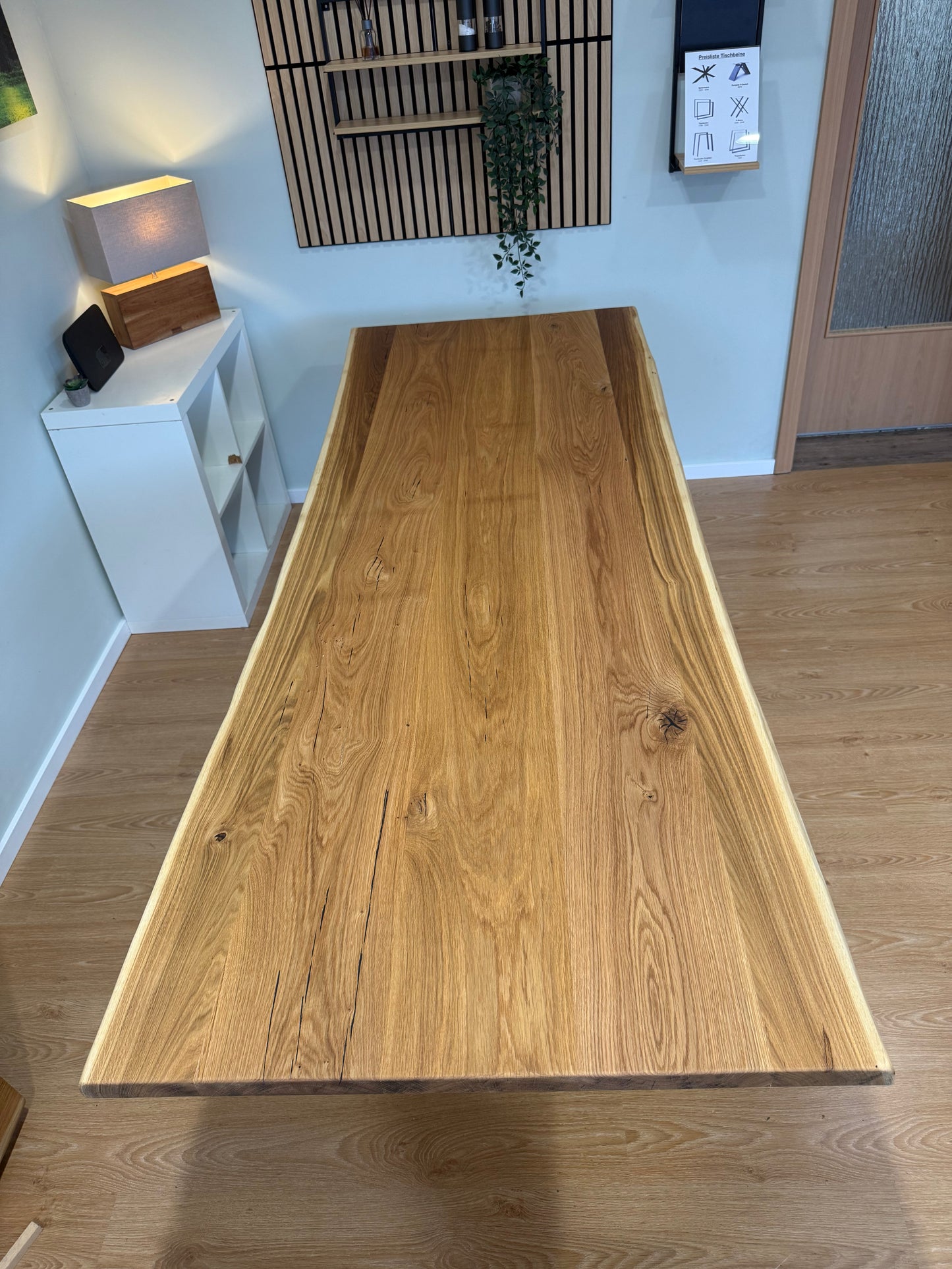 Tischplatte Eiche massiv 240x90cm Naturbaumkanten