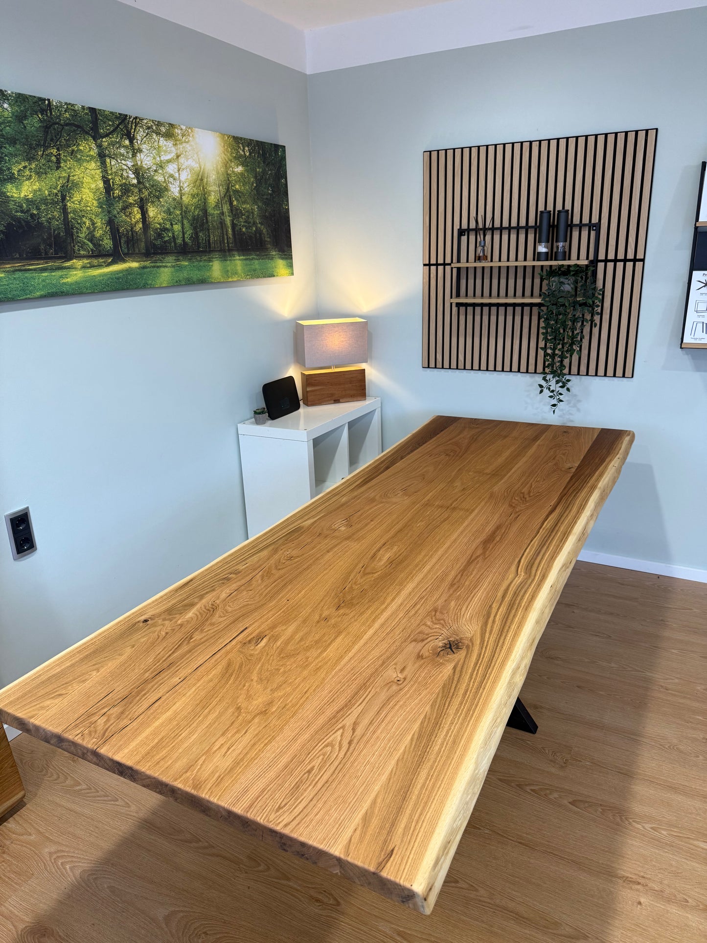 Tischplatte Eiche massiv 240x90cm Naturbaumkanten