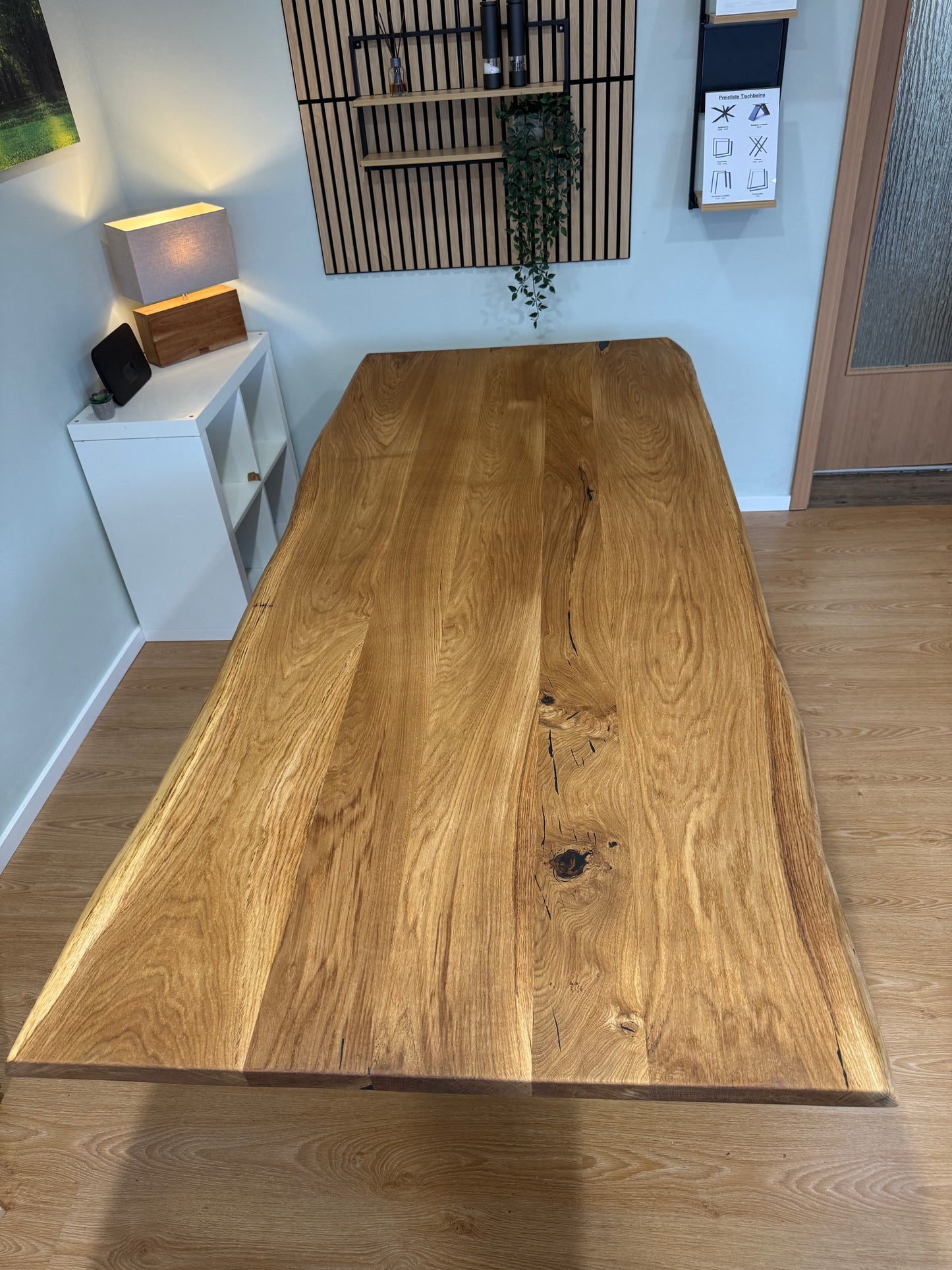 Tischplatte Eiche massiv 240x100cm Naturbaumkanten