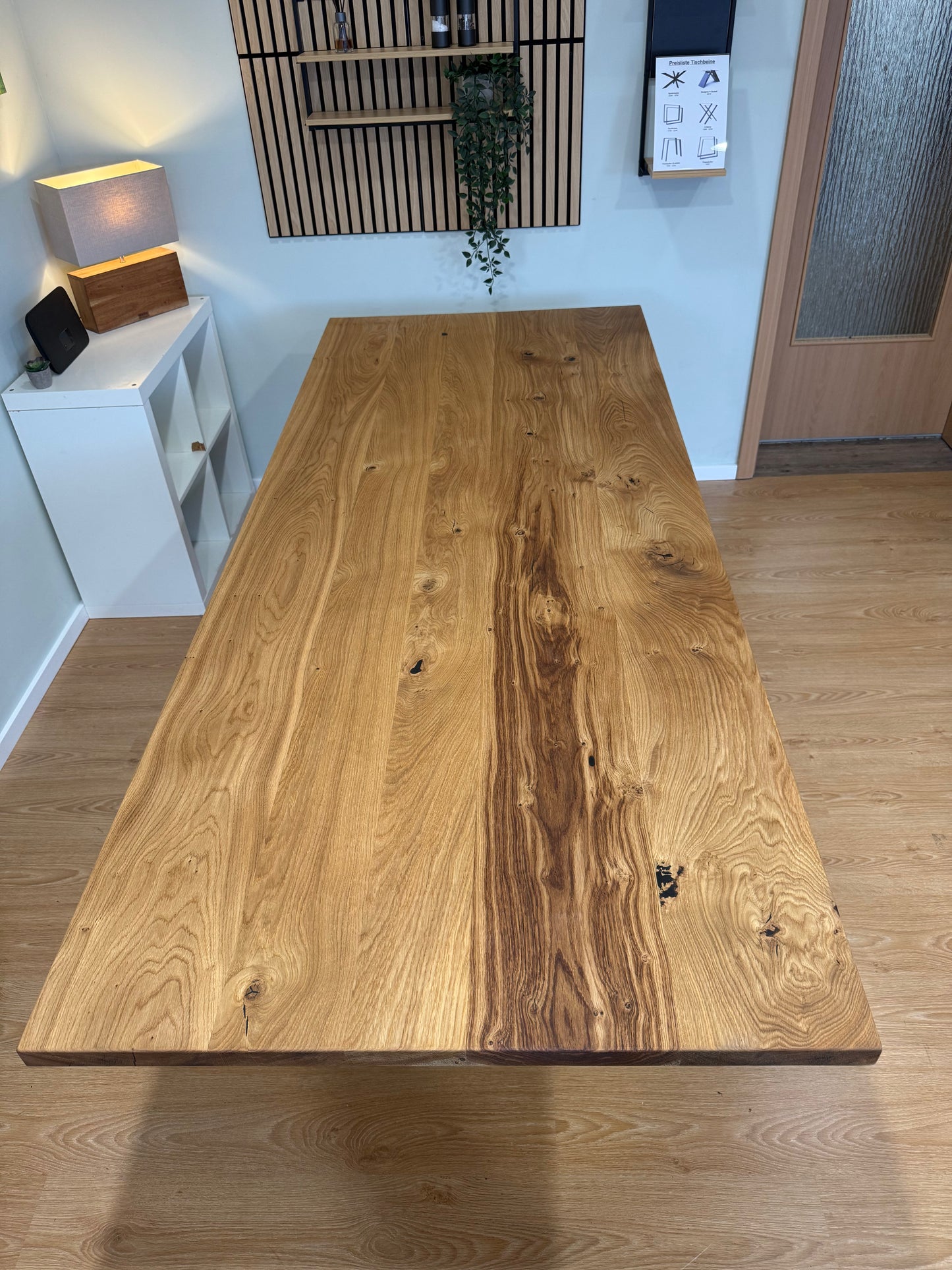 Tischplatte Eiche massiv 240x100cm gerade Kanten