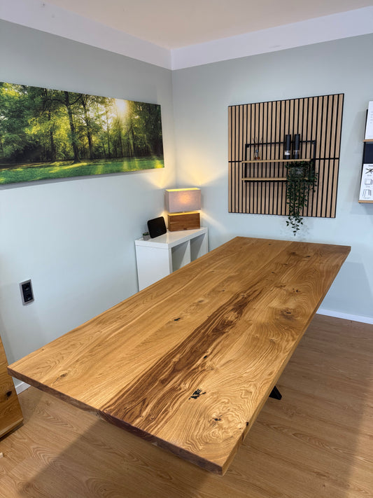 Tischplatte Eiche massiv 240x100cm gerade Kanten