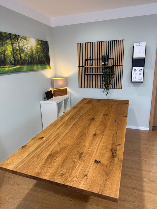 Tischplatte Eiche massiv 240x100cm gerade Kanten