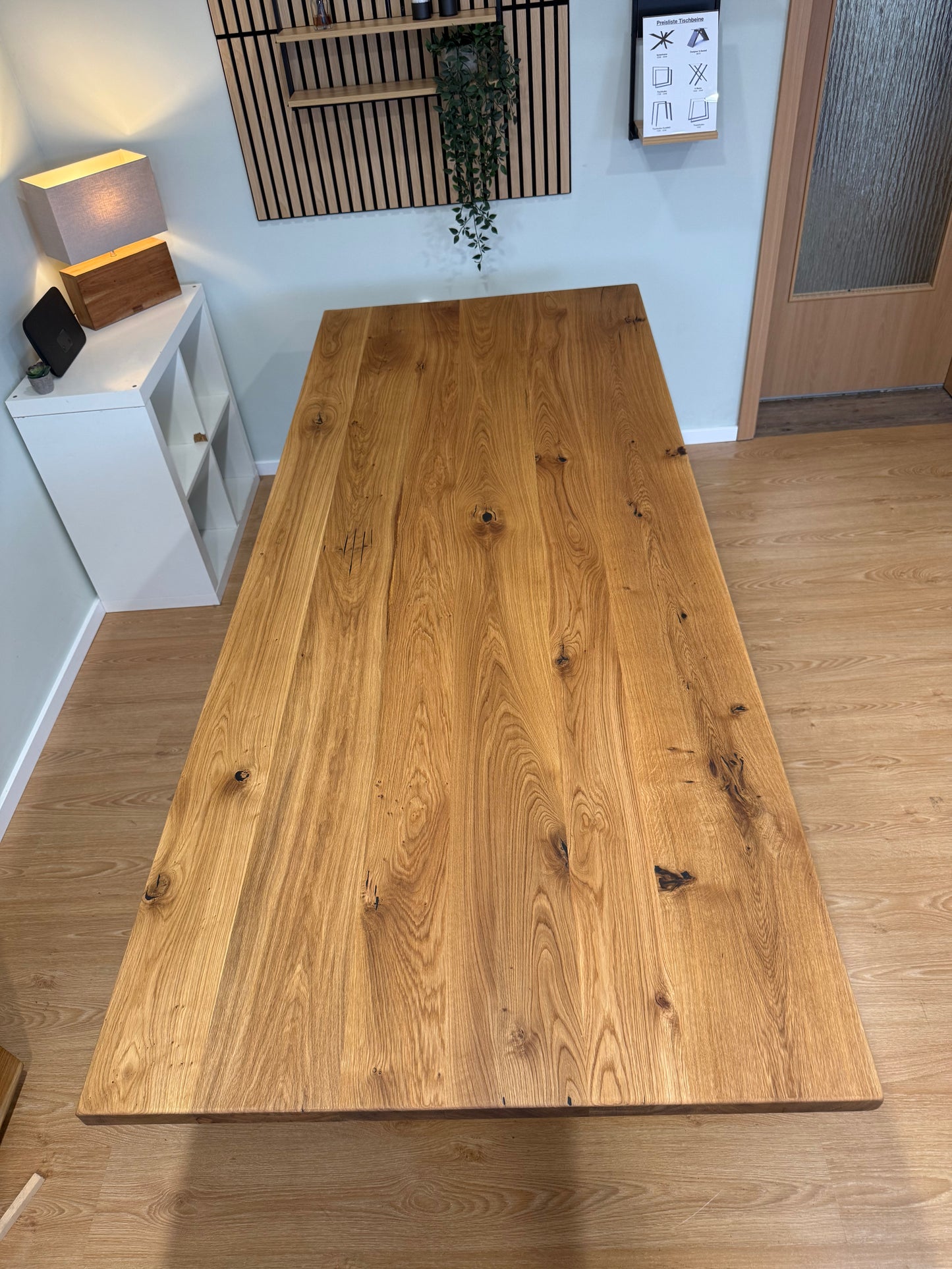 Tischplatte Eiche massiv 240x100cm gerade Kanten