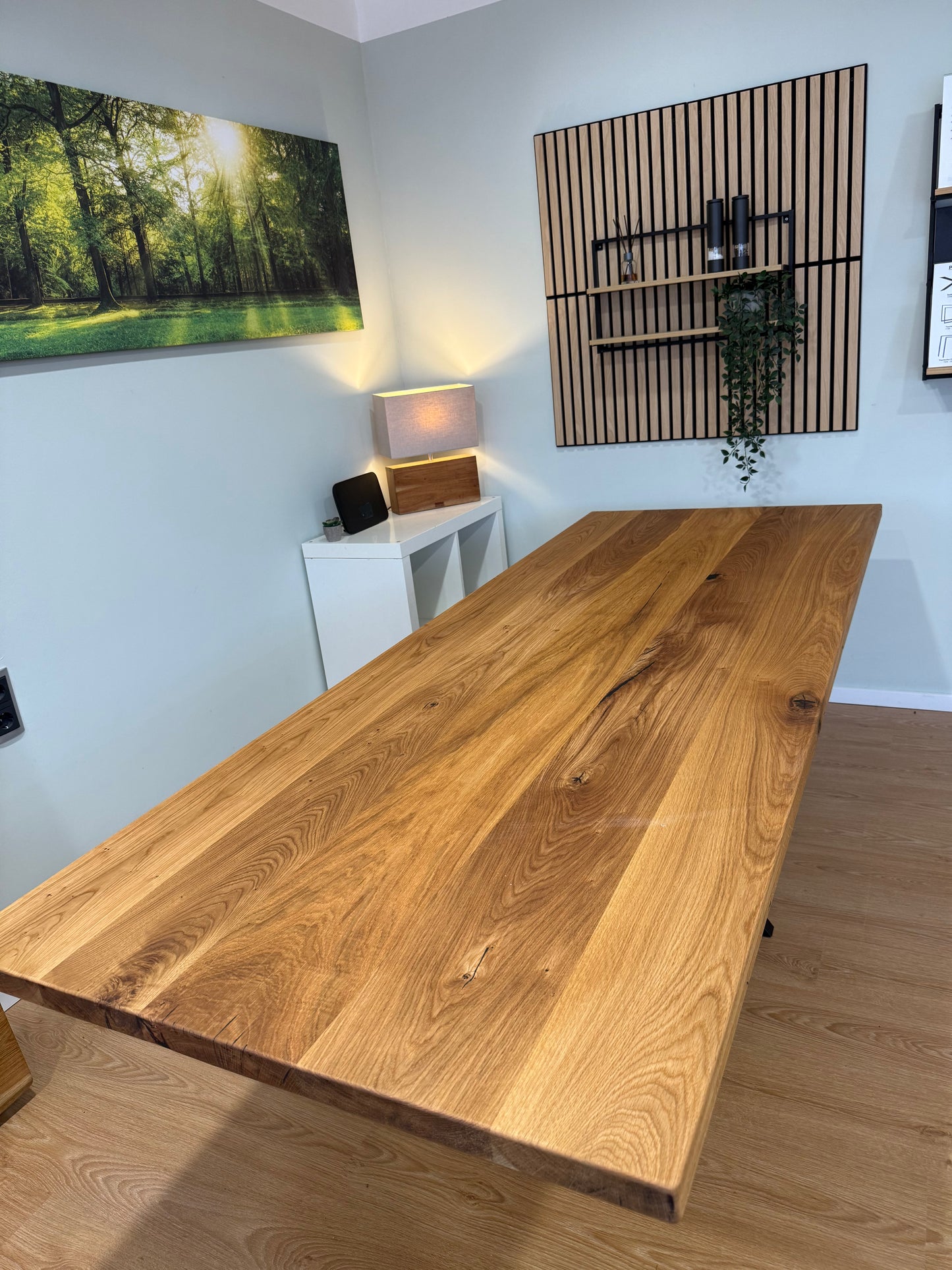 Tischplatte Eiche massiv 240x90cm gerade Kanten