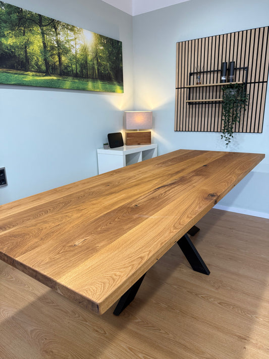 Tischplatte Eiche massiv 240x90cm gerade Kanten