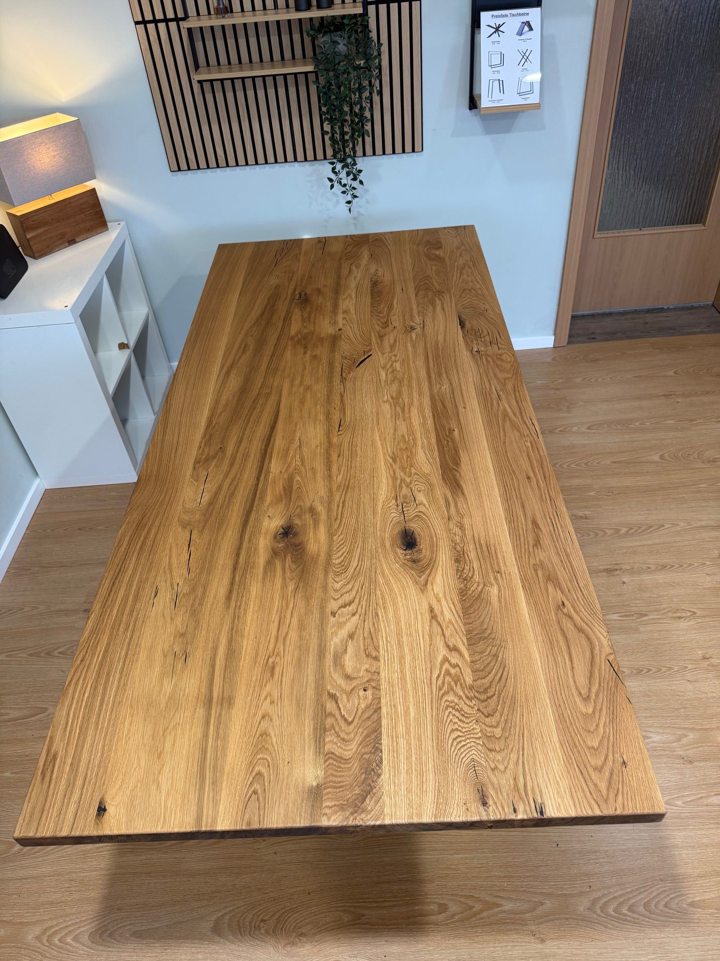 Tischplatte Eiche massiv 220x100cm gerade Kanten
