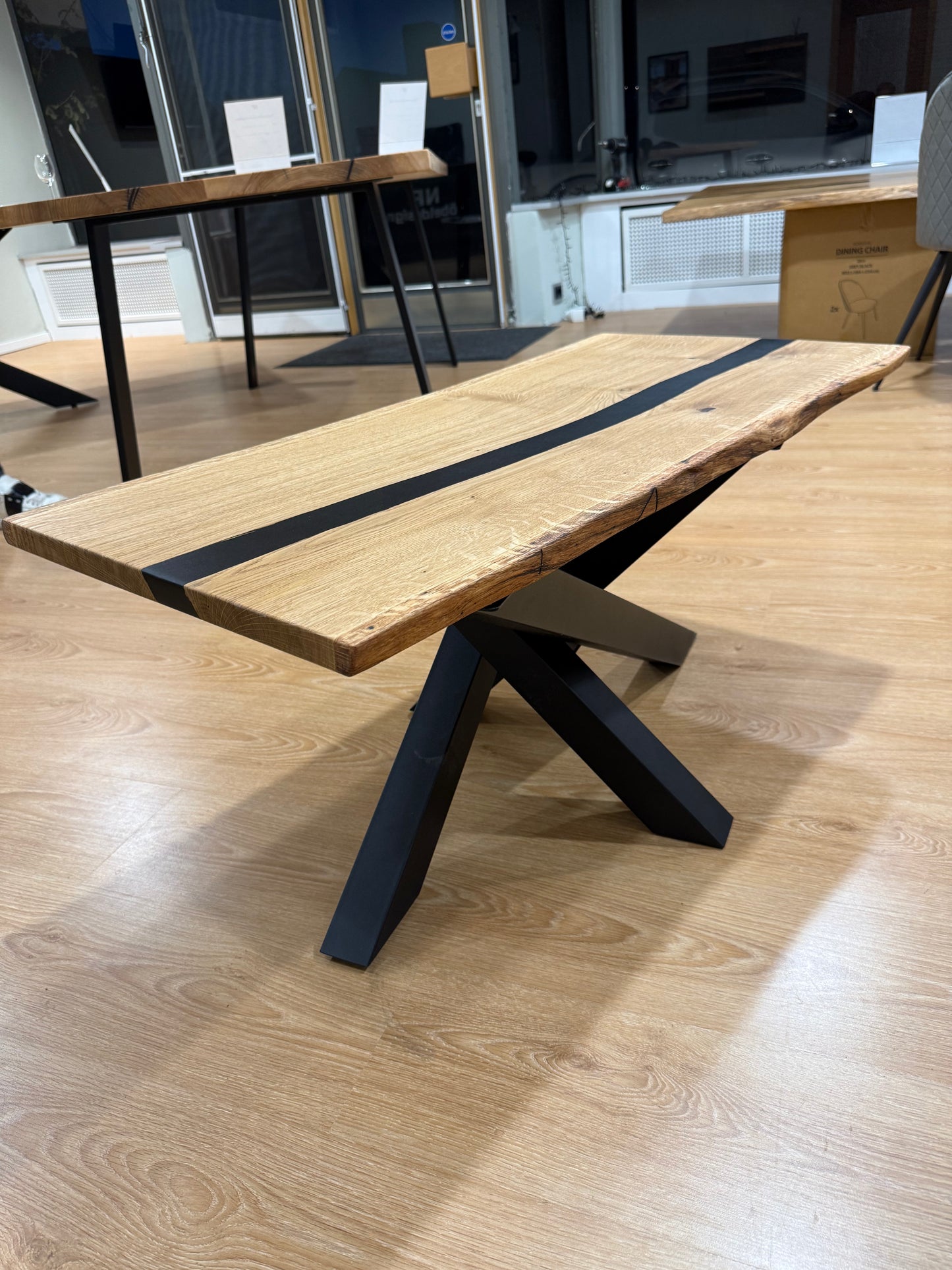 Couchtischplatte Eiche Epoxidharz 100cm