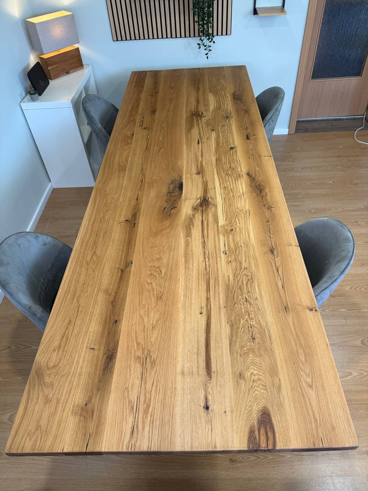 Tischplatte Eiche massiv gerade Kanten 300cm