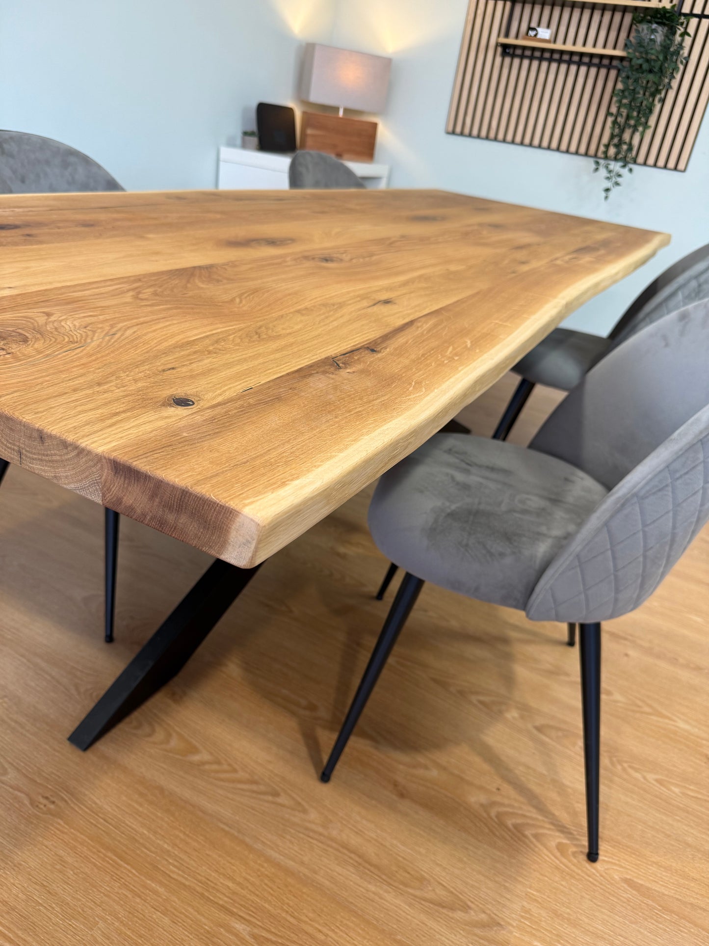 Tischplatte Eiche massiv Naturbaumkanten 240cm