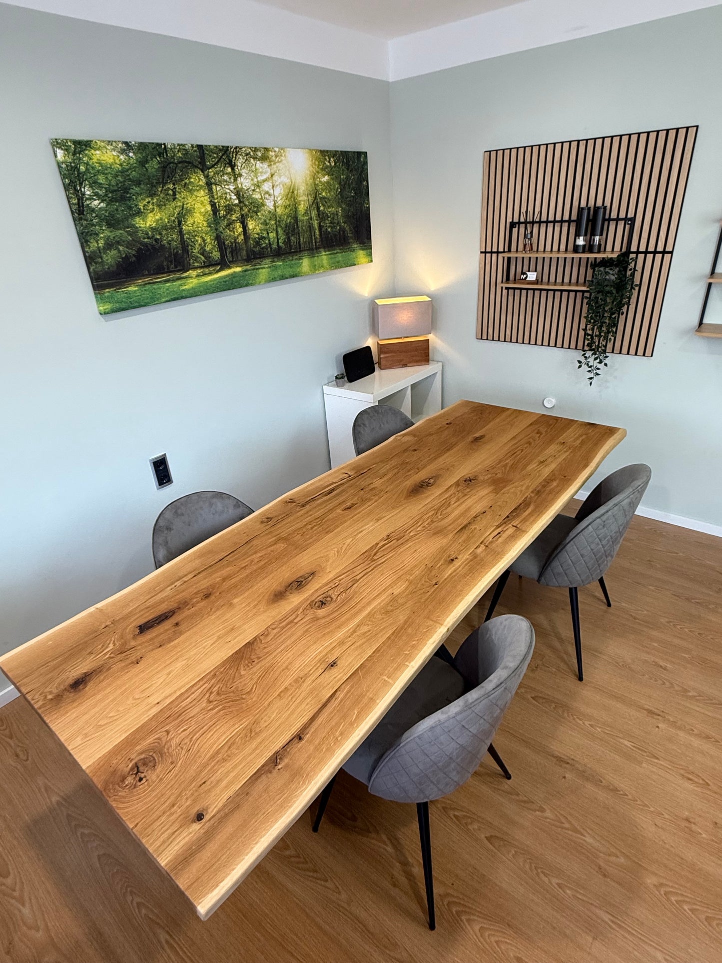 Tischplatte Eiche massiv Naturbaumkanten 240cm