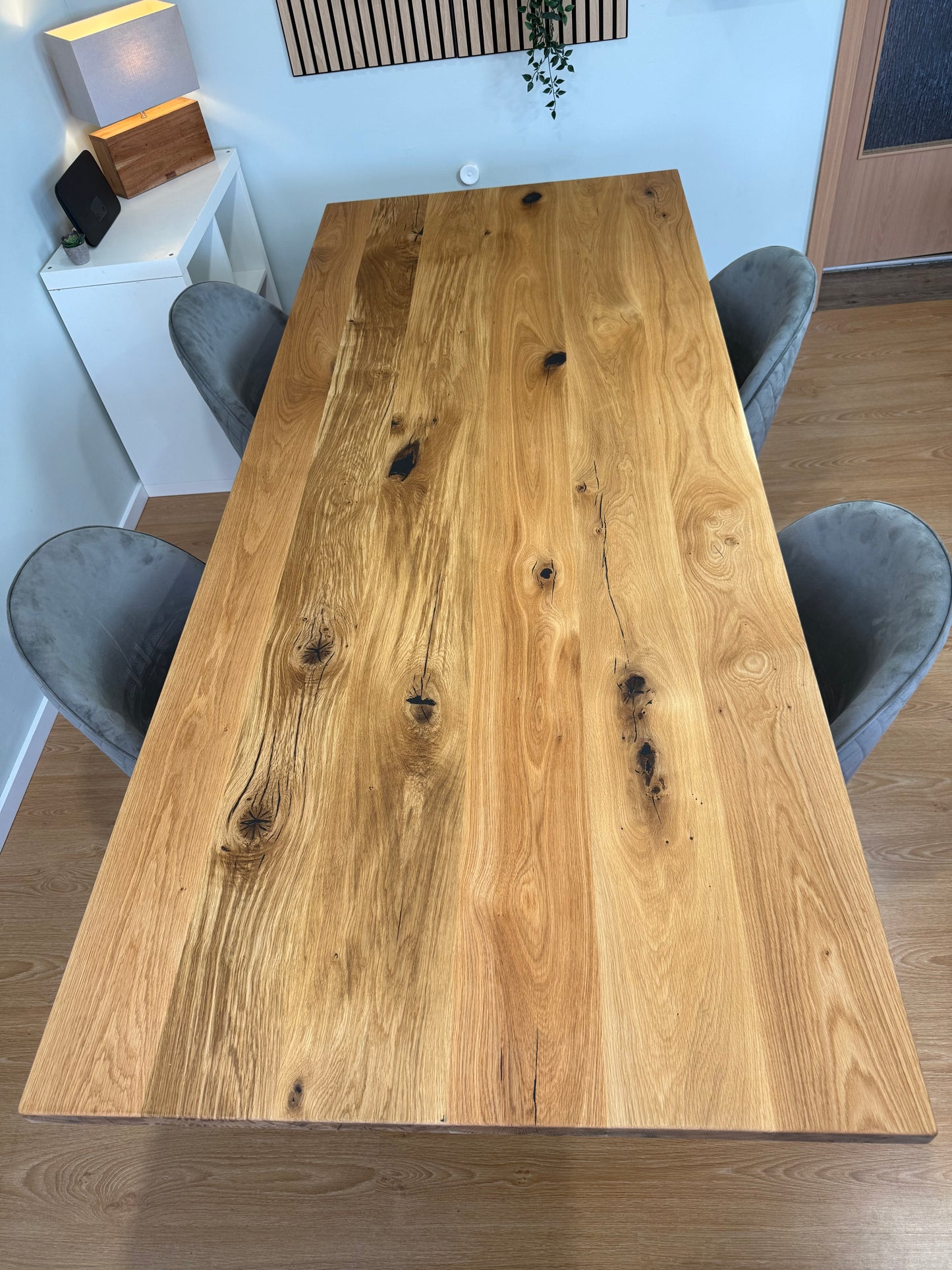 Tischplatte Eiche massiv gerade Kanten 240cm