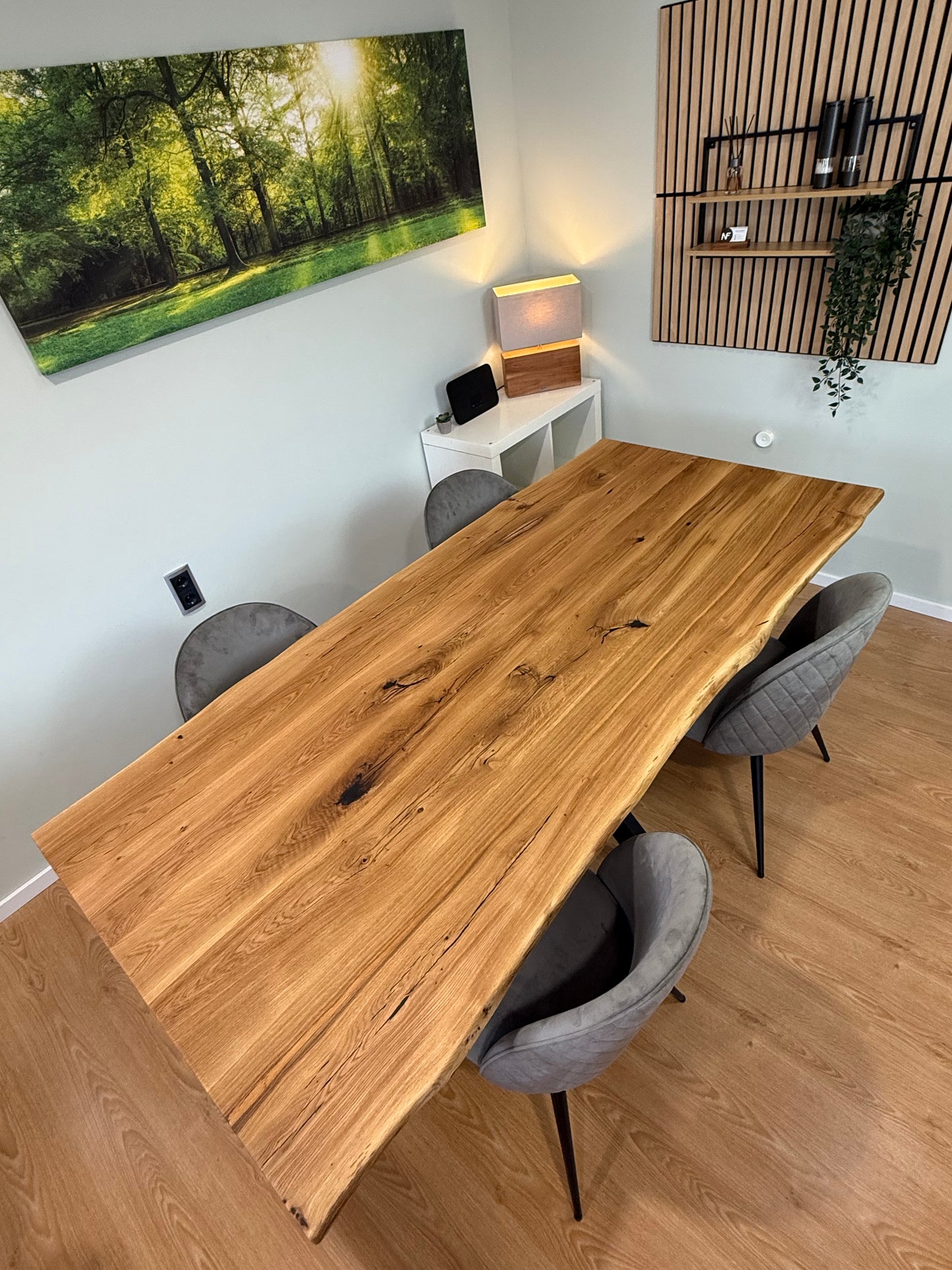 Tischplatte Eiche massiv Naturbaumkanten 220cm